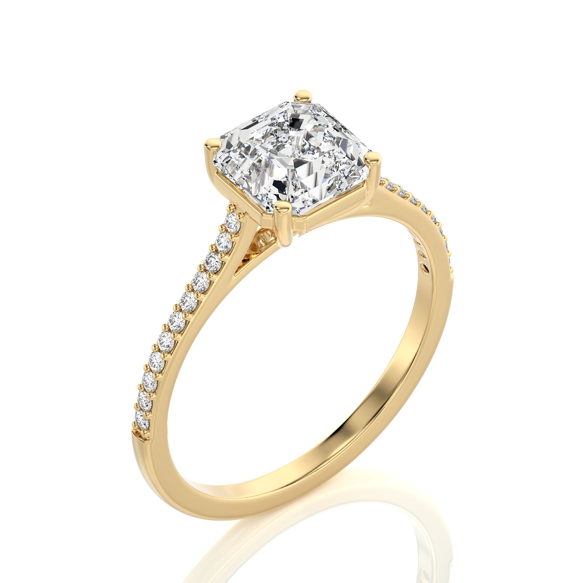 Sunset Sparkler Pave Diamond Engagement Ring