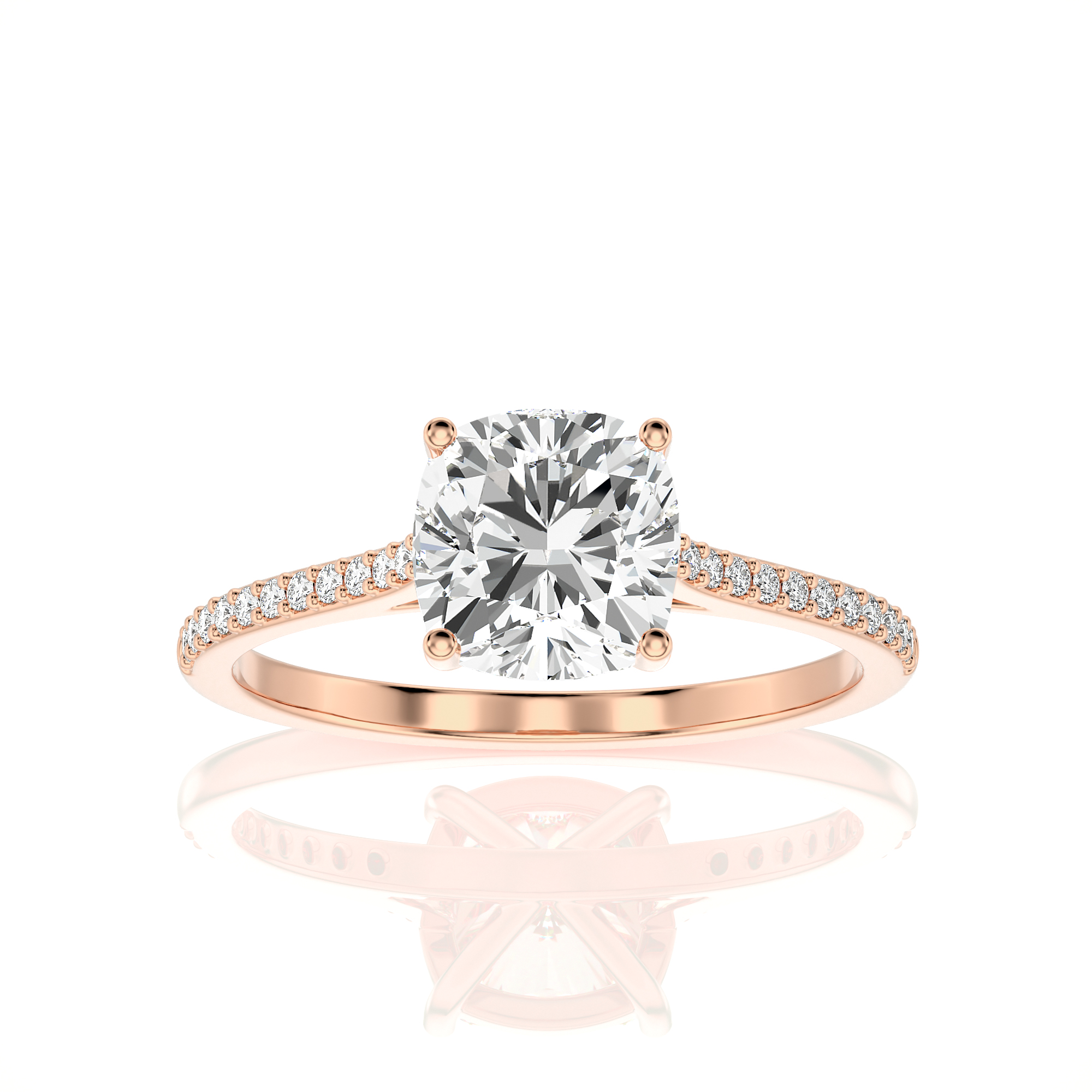 Sunset Sparkler Pave Diamond Engagement Ring