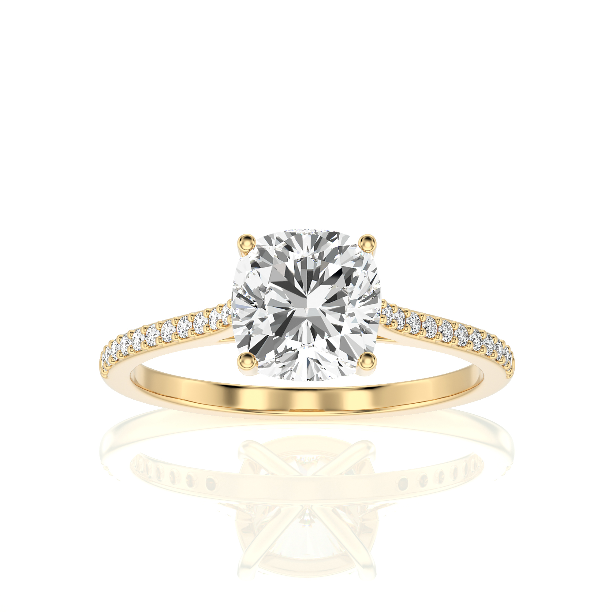 Sunset Sparkler Pave Diamond Engagement Ring