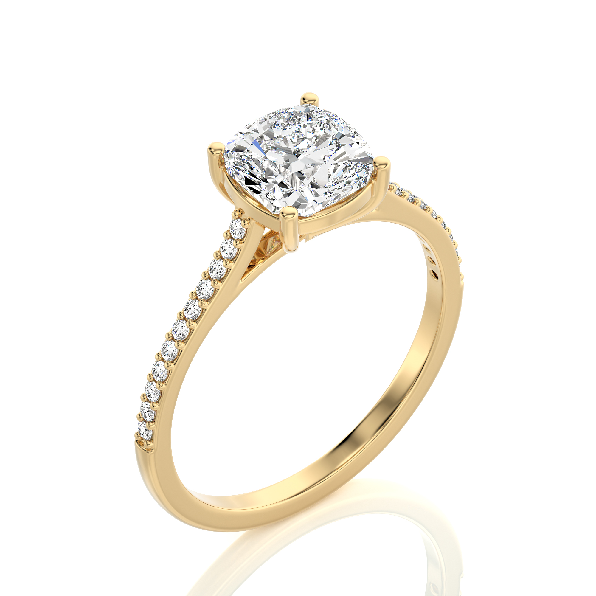 Sunset Sparkler Pave Diamond Engagement Ring