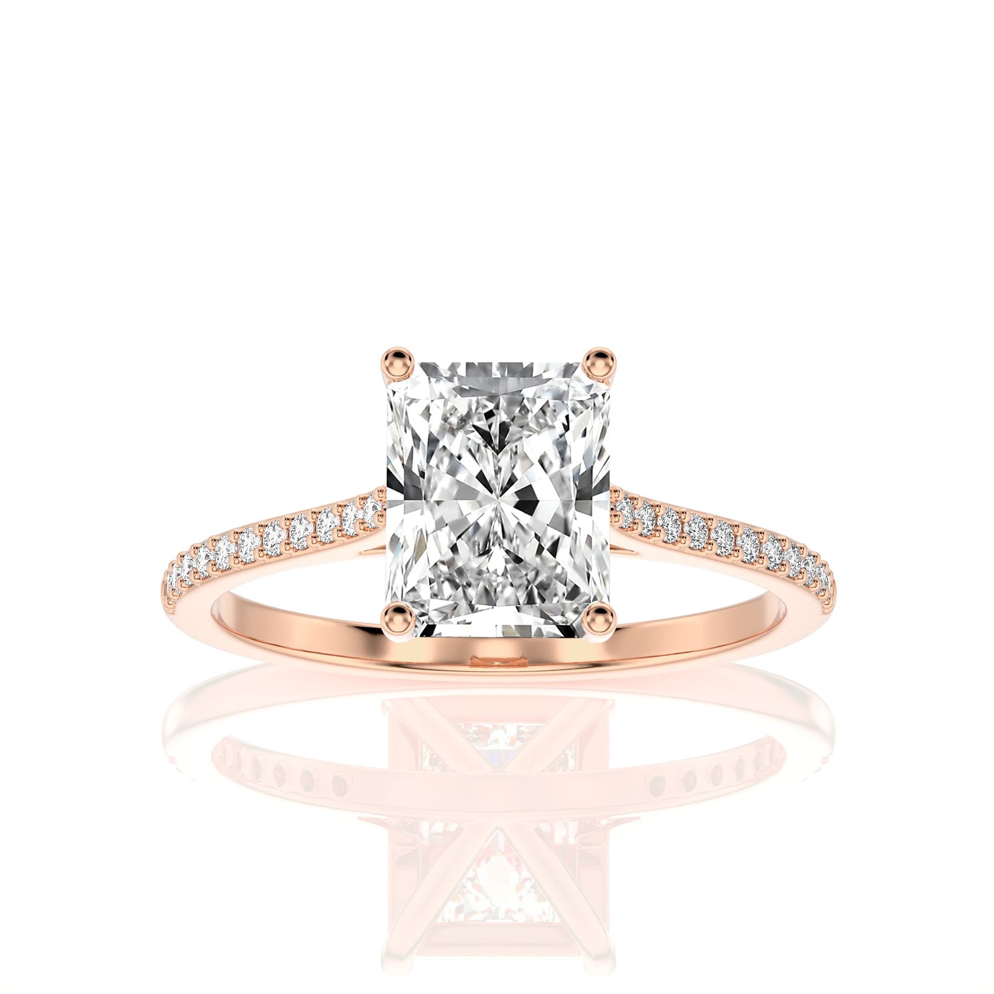 Sunset Sparkler Pave Diamond Engagement Ring