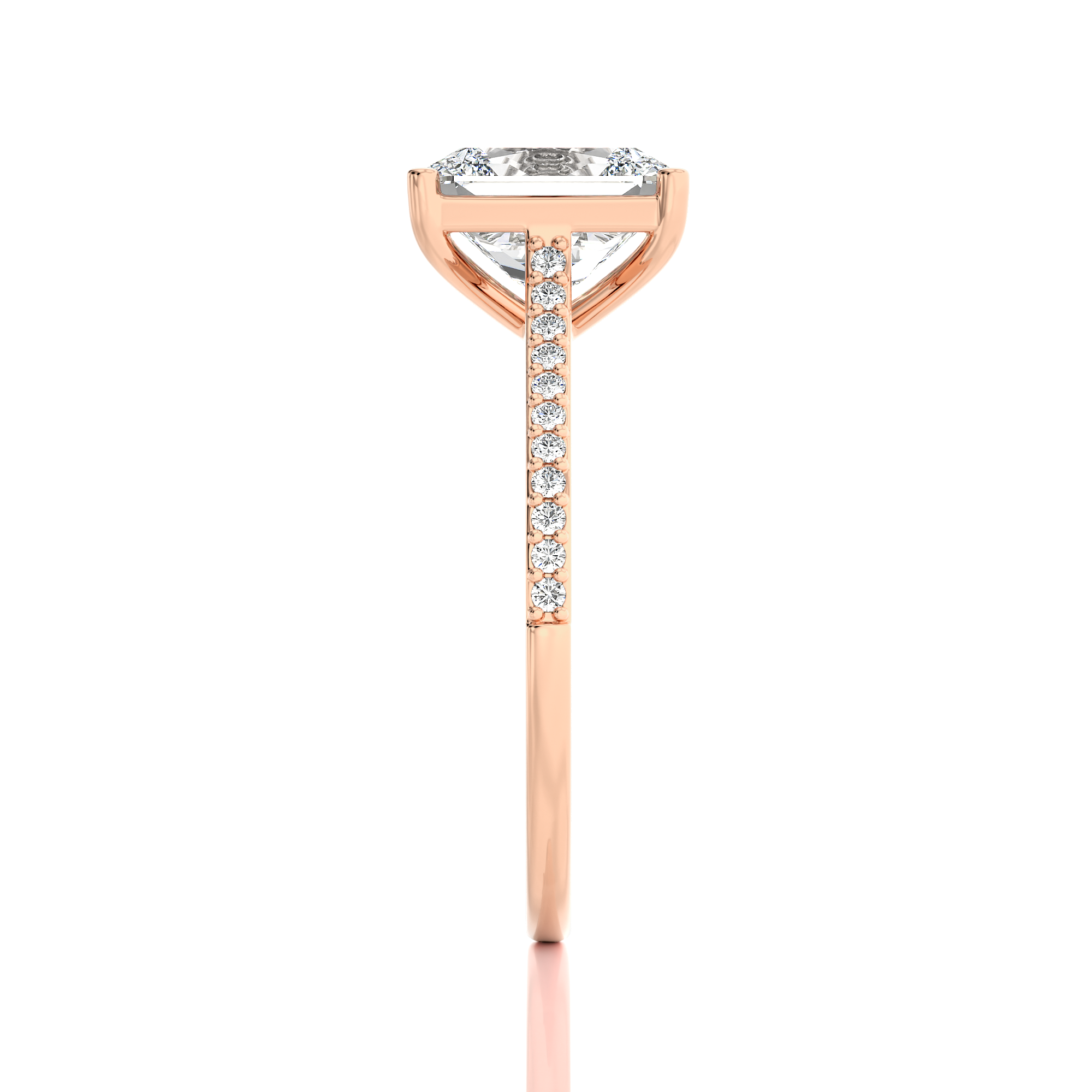 Sunset Sparkler Pave Diamond Engagement Ring