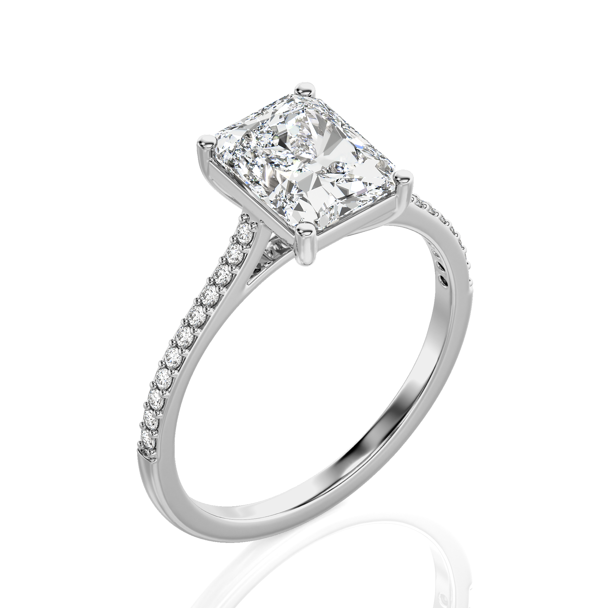 Sunset Sparkler Pave Diamond Engagement Ring