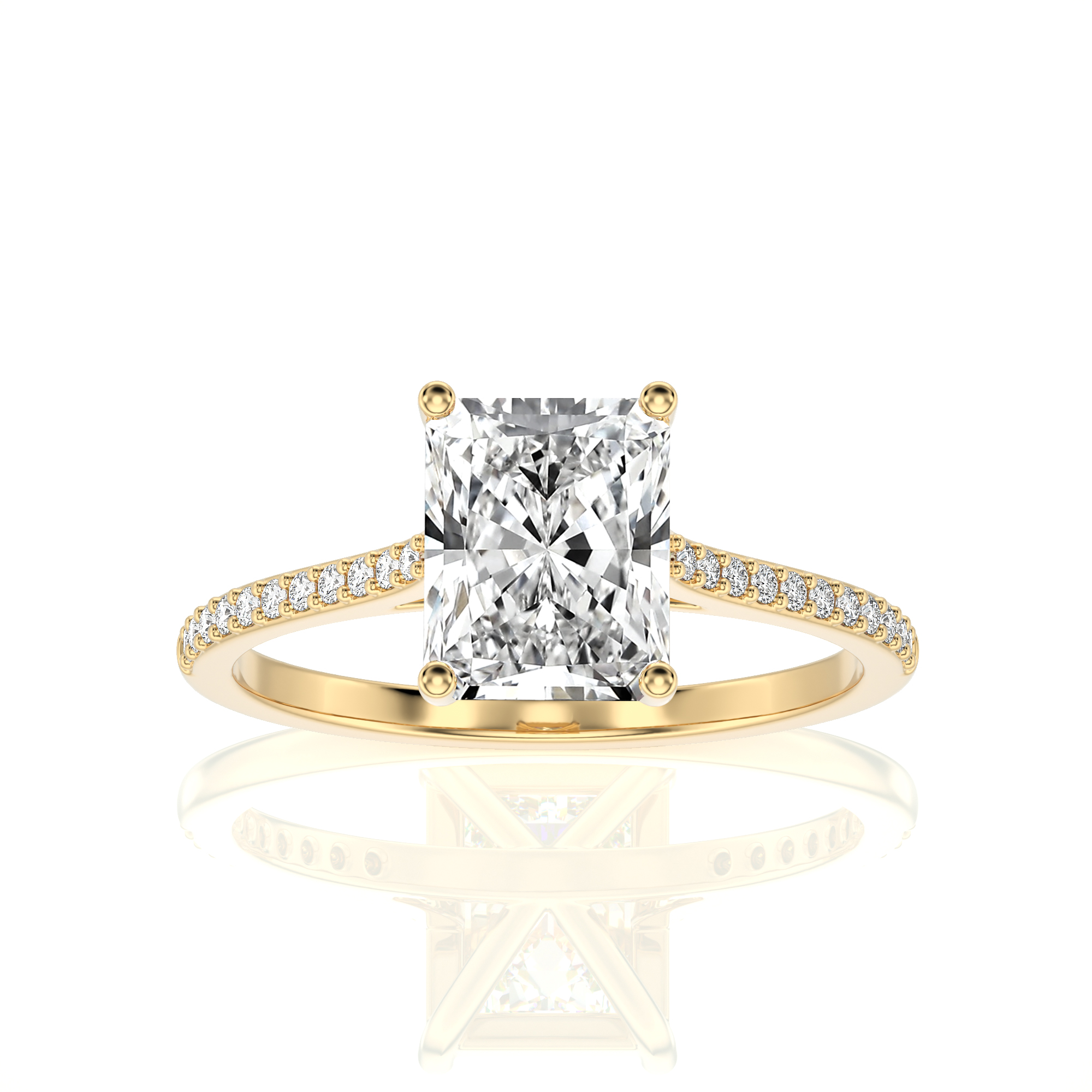 Sunset Sparkler Pave Diamond Engagement Ring