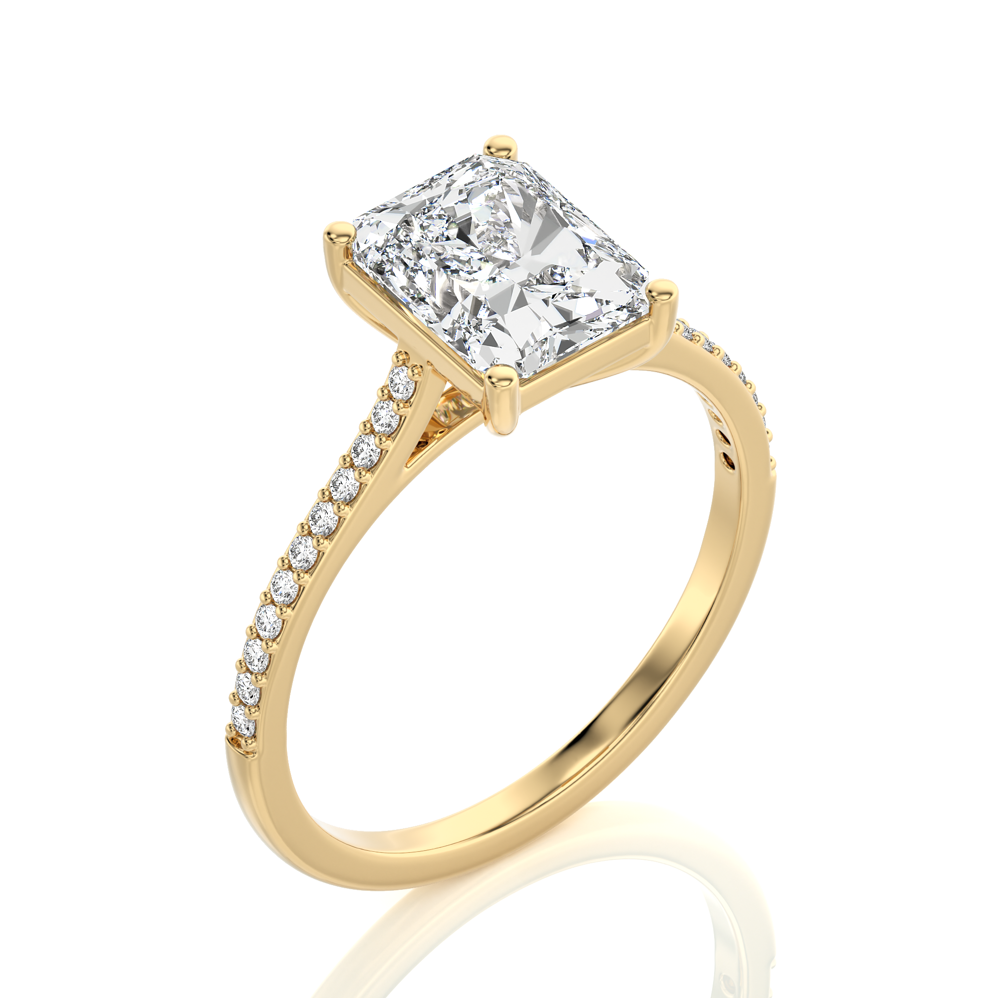 Sunset Sparkler Pave Diamond Engagement Ring