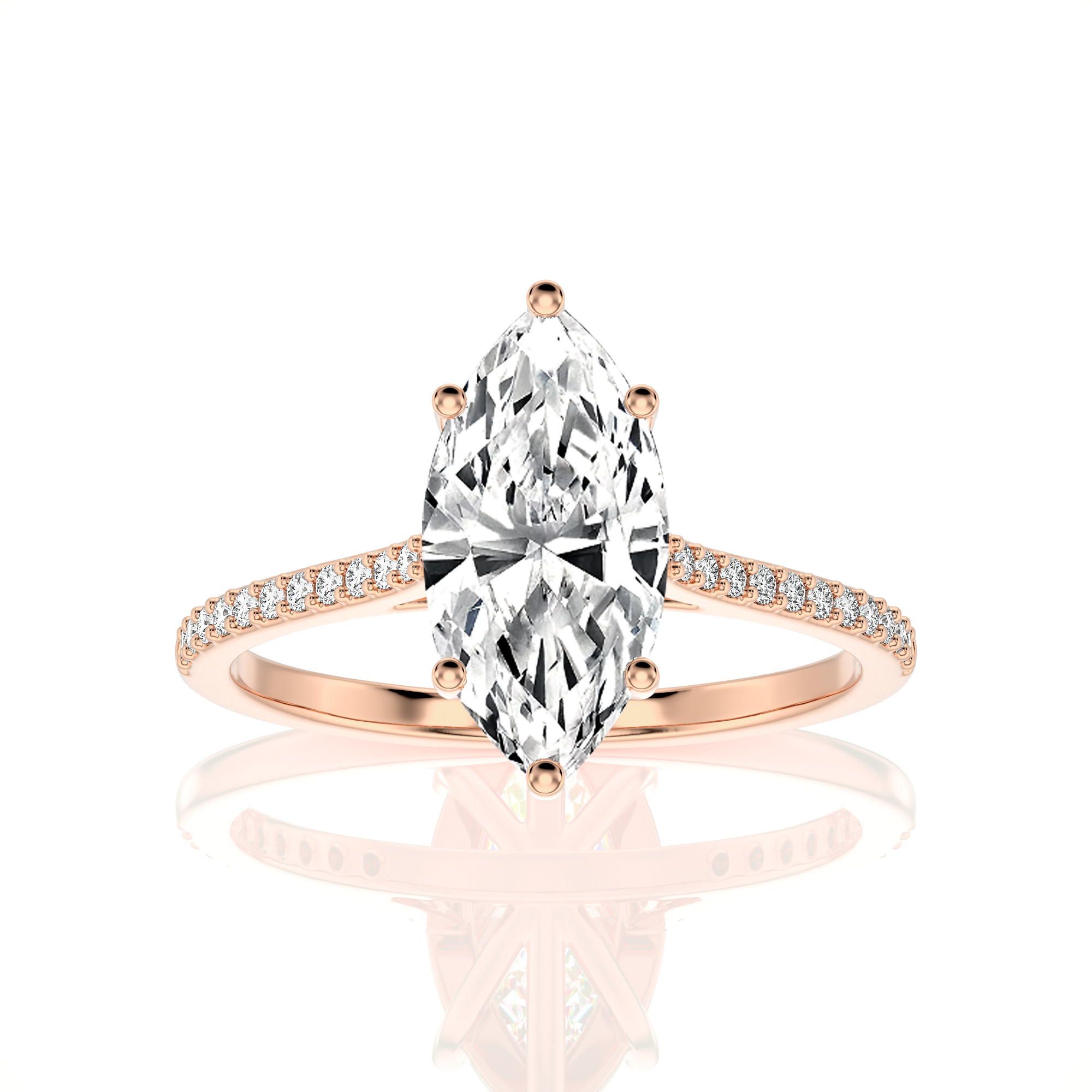 Sunset Sparkler Pave Diamond Engagement Ring