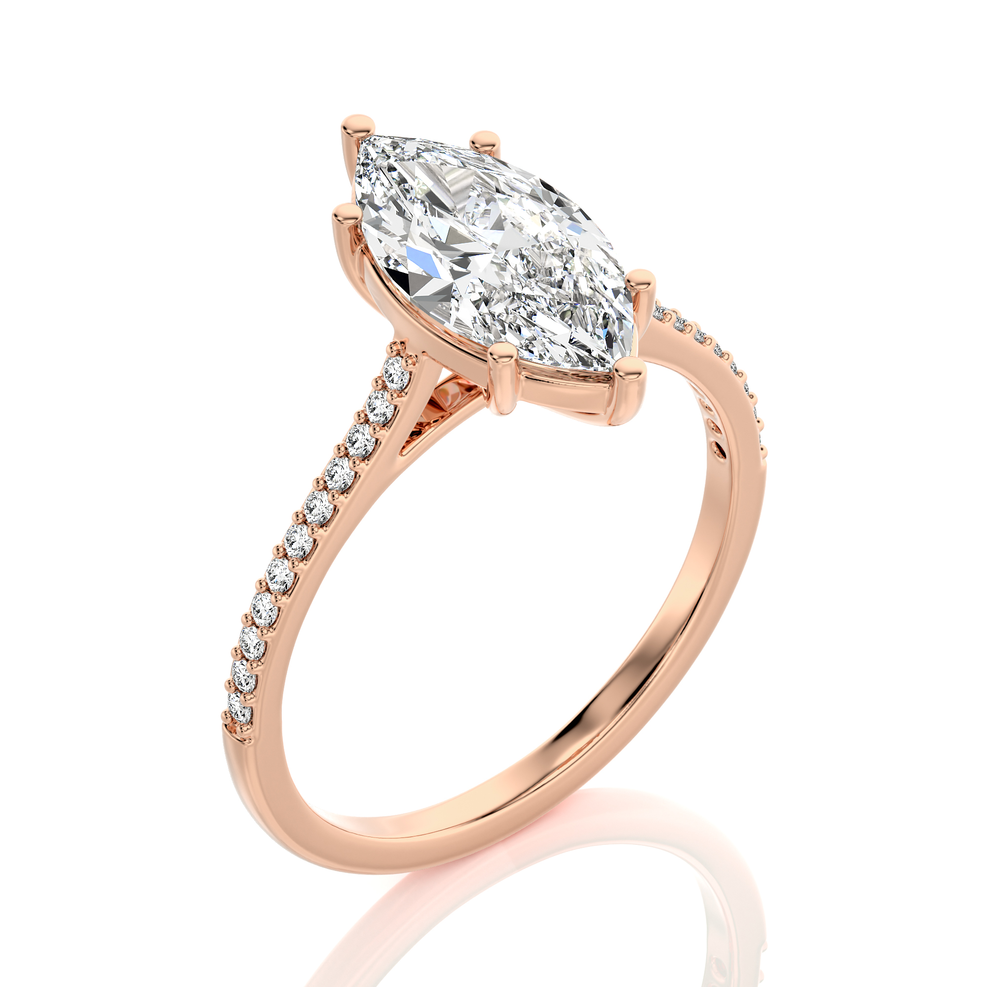 Sunset Sparkler Pave Diamond Engagement Ring