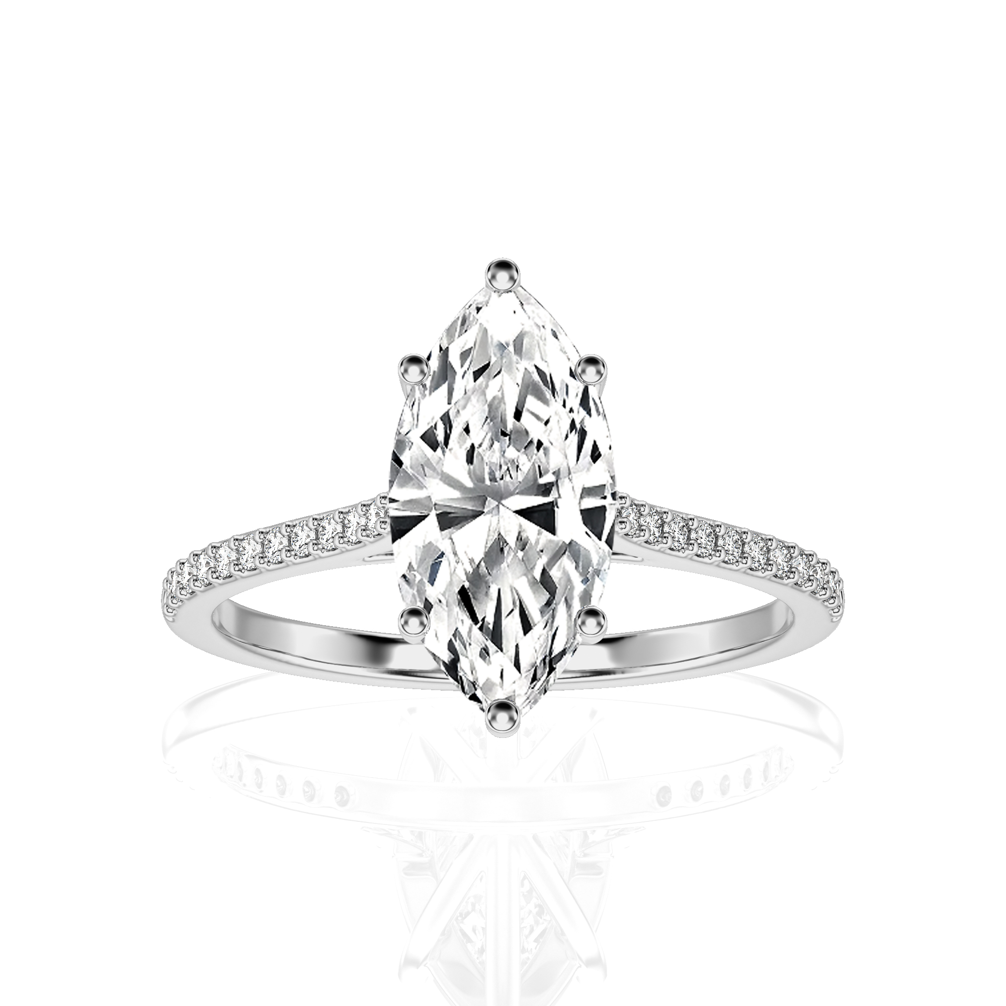 Sunset Sparkler Pave Diamond Engagement Ring
