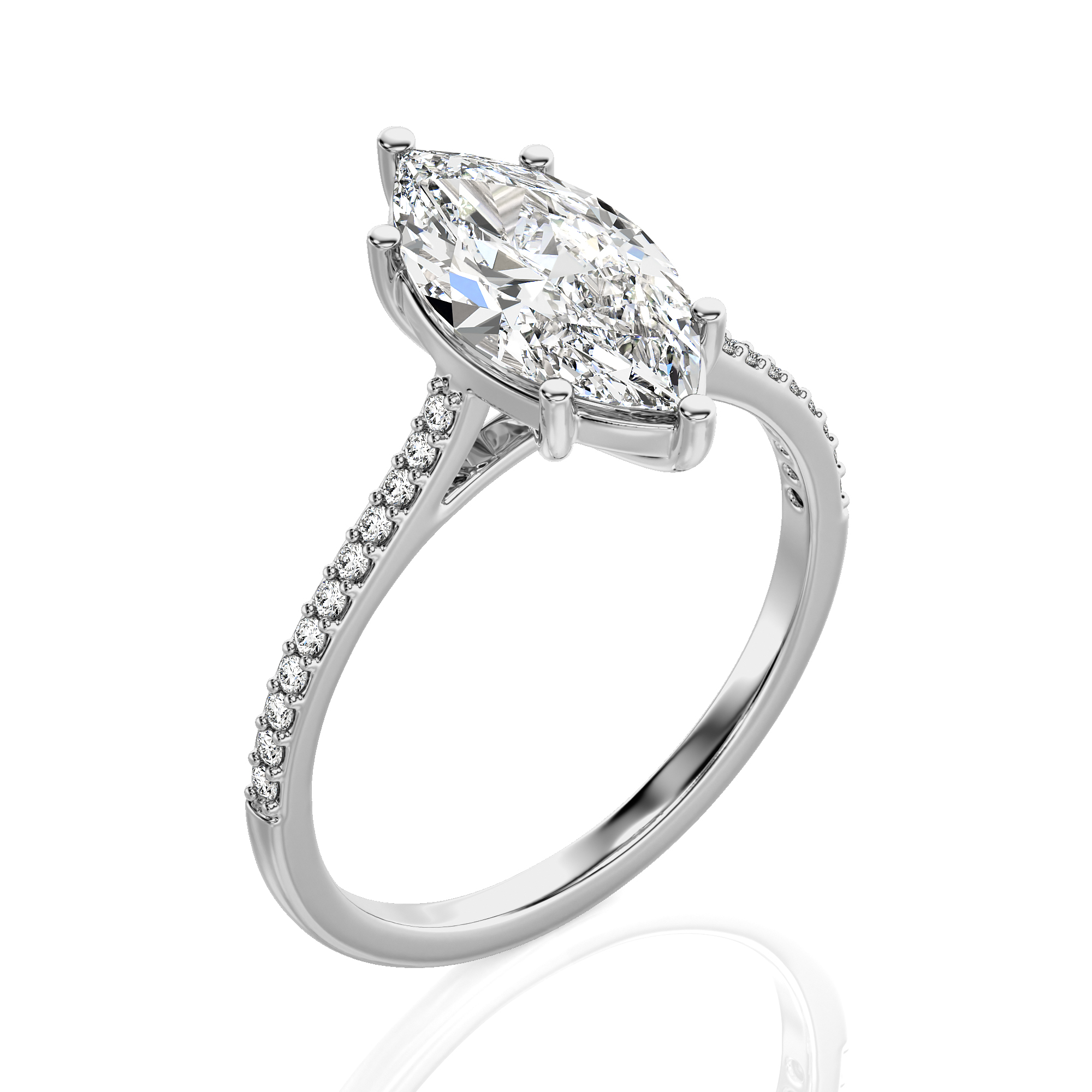 Sunset Sparkler Pave Diamond Engagement Ring