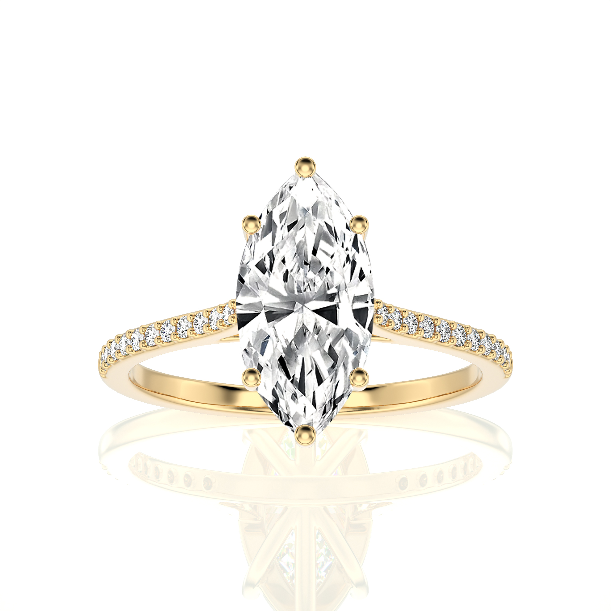Sunset Sparkler Pave Diamond Engagement Ring