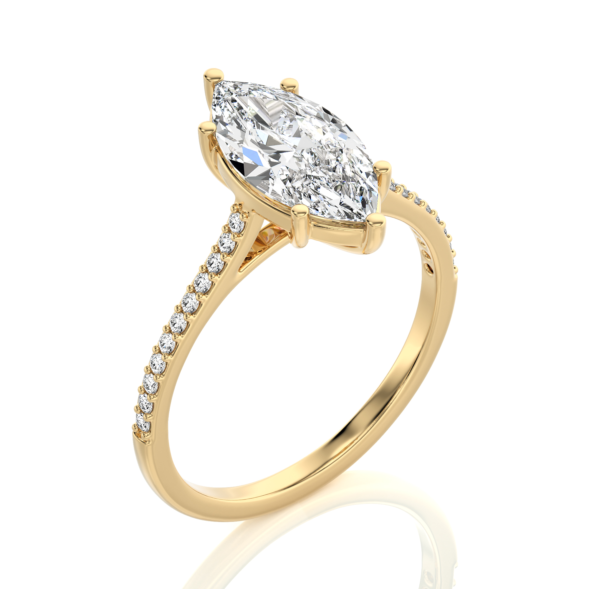 Sunset Sparkler Pave Diamond Engagement Ring