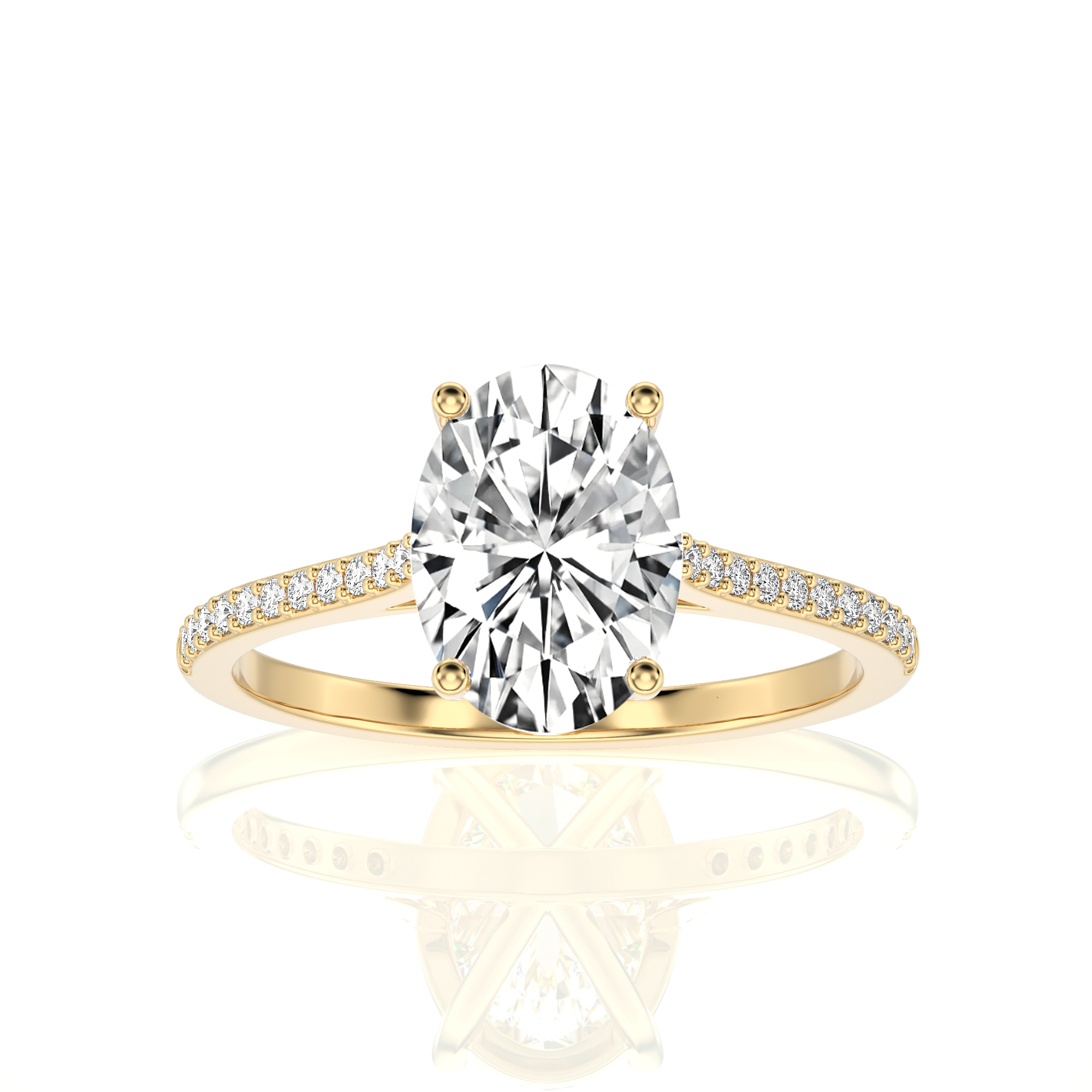 Sunset Sparkler Pave Diamond Engagement Ring