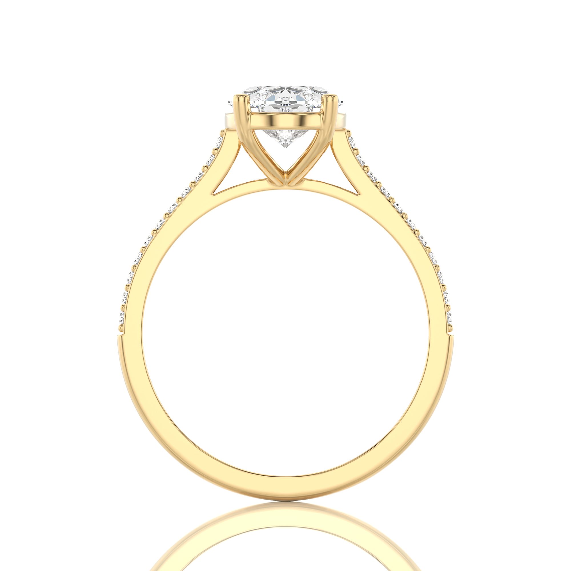 Sunset Sparkler Pave Diamond Engagement Ring