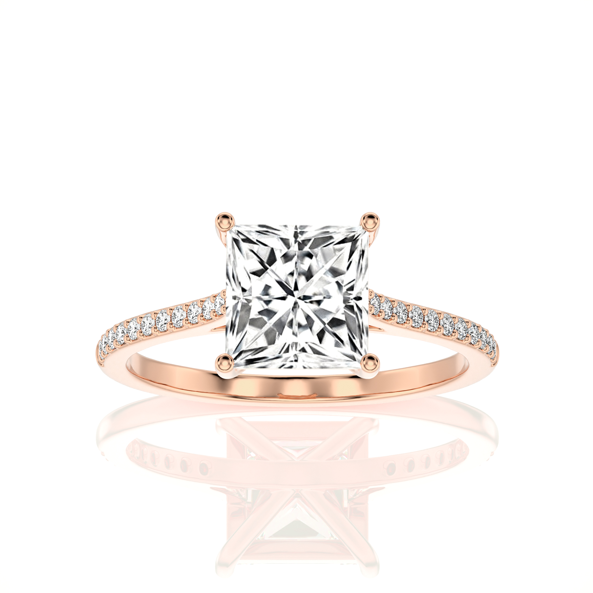 Sunset Sparkler Pave Diamond Engagement Ring