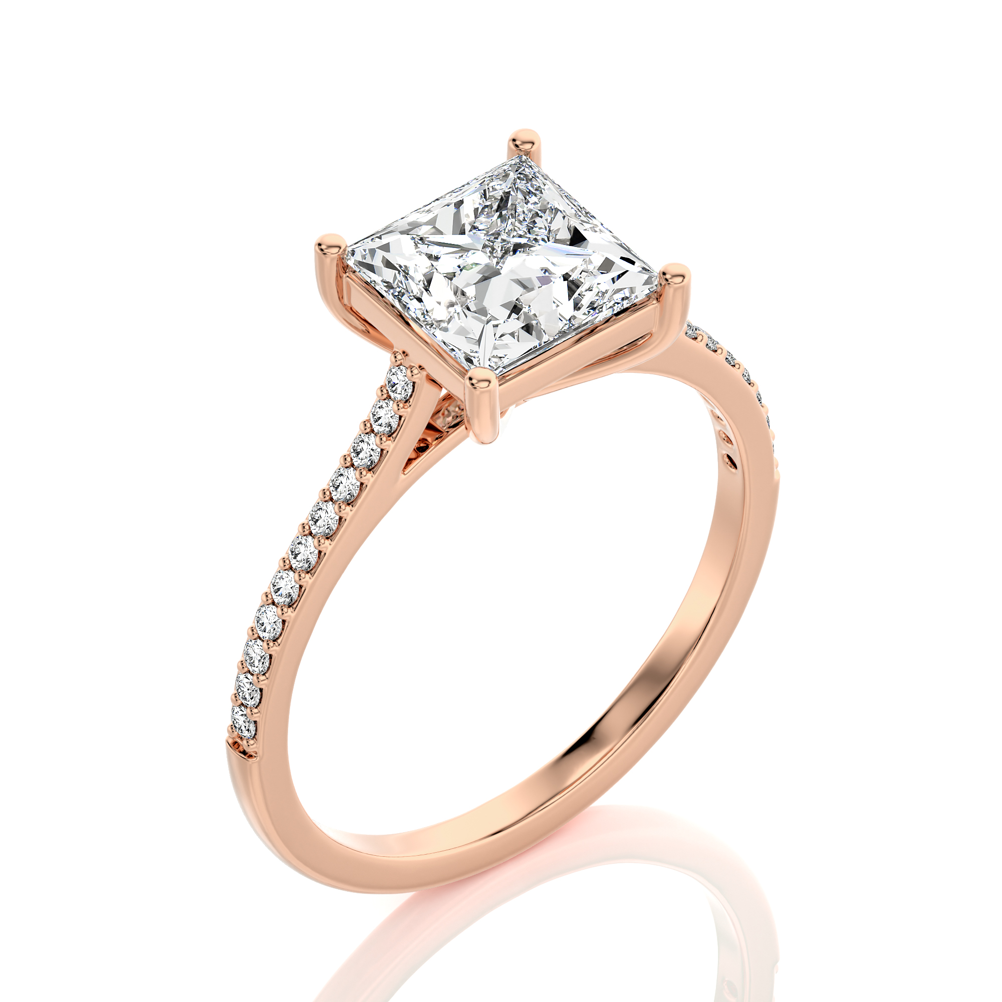 Sunset Sparkler Pave Diamond Engagement Ring