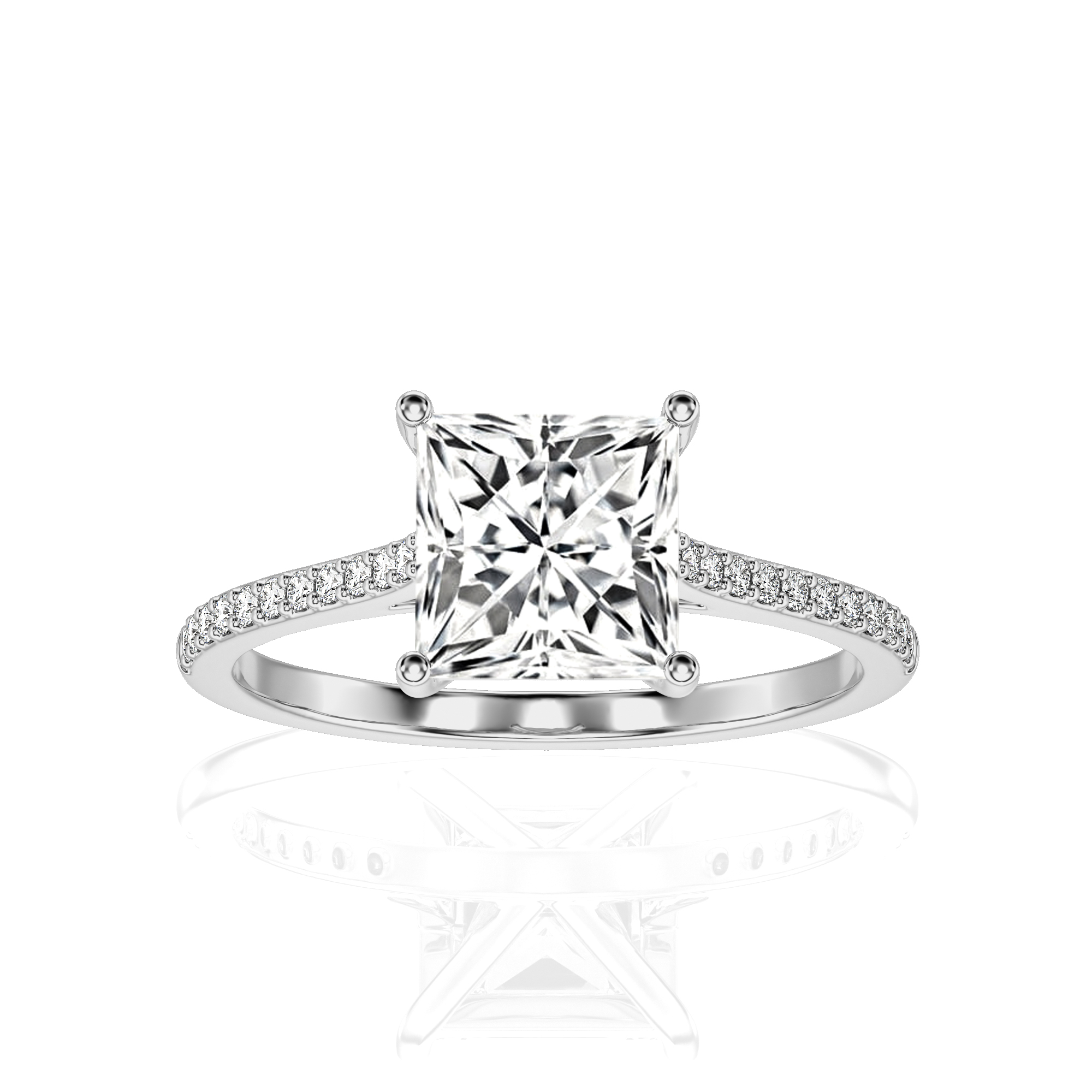 Sunset Sparkler Pave Diamond Engagement Ring