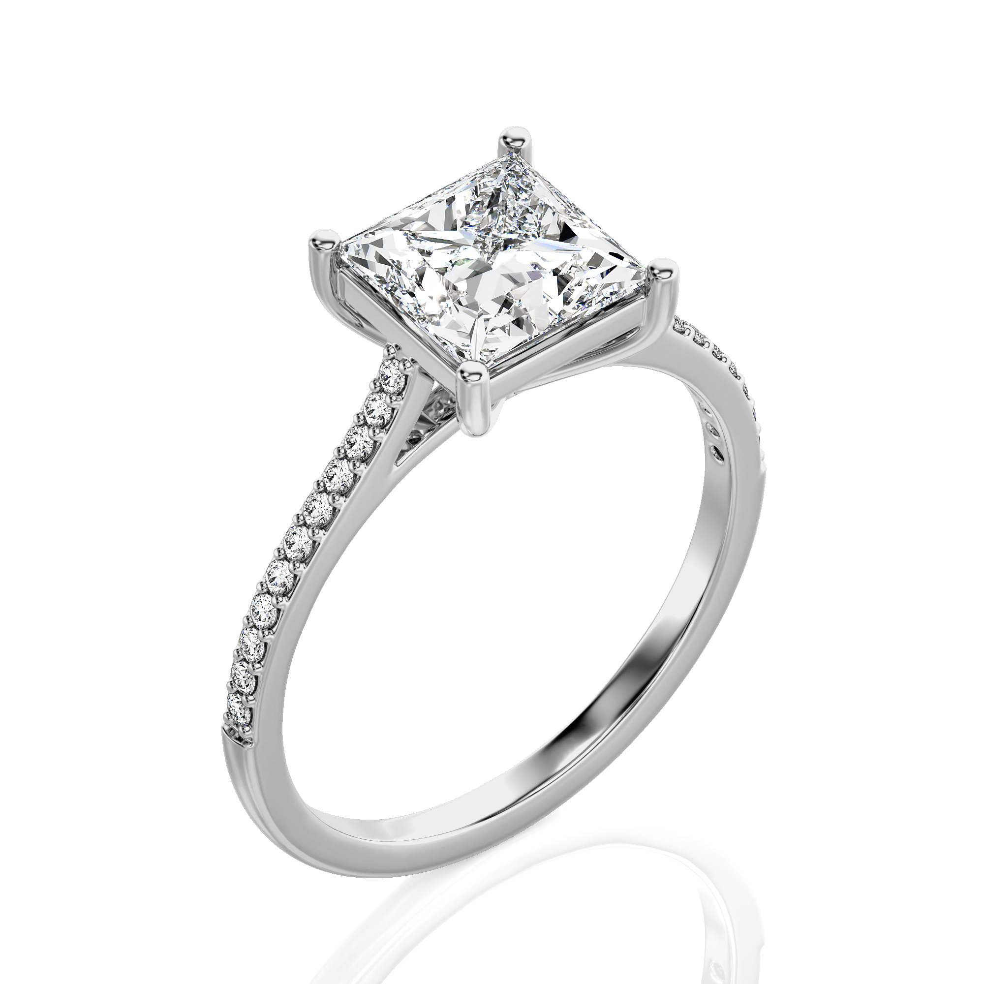 Sunset Sparkler Pave Diamond Engagement Ring