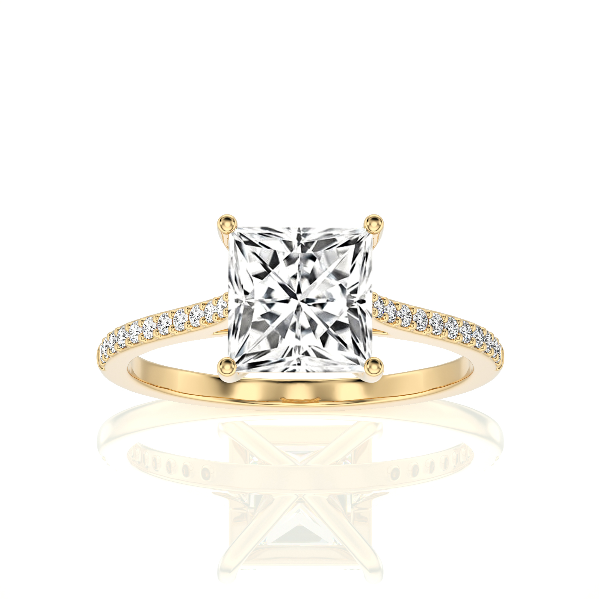 Sunset Sparkler Pave Diamond Engagement Ring