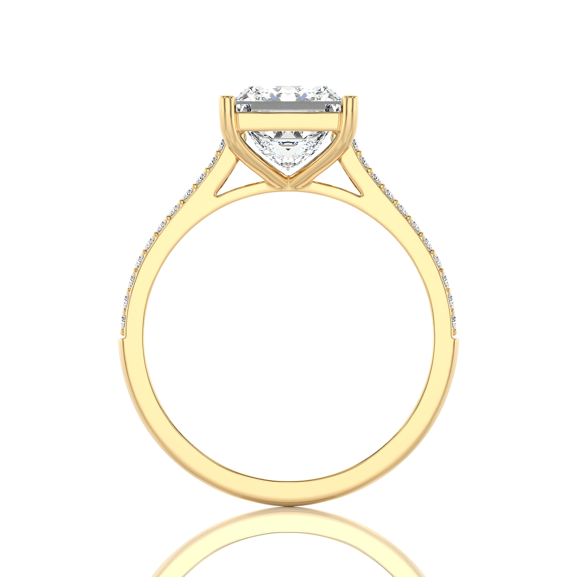 Sunset Sparkler Pave Diamond Engagement Ring