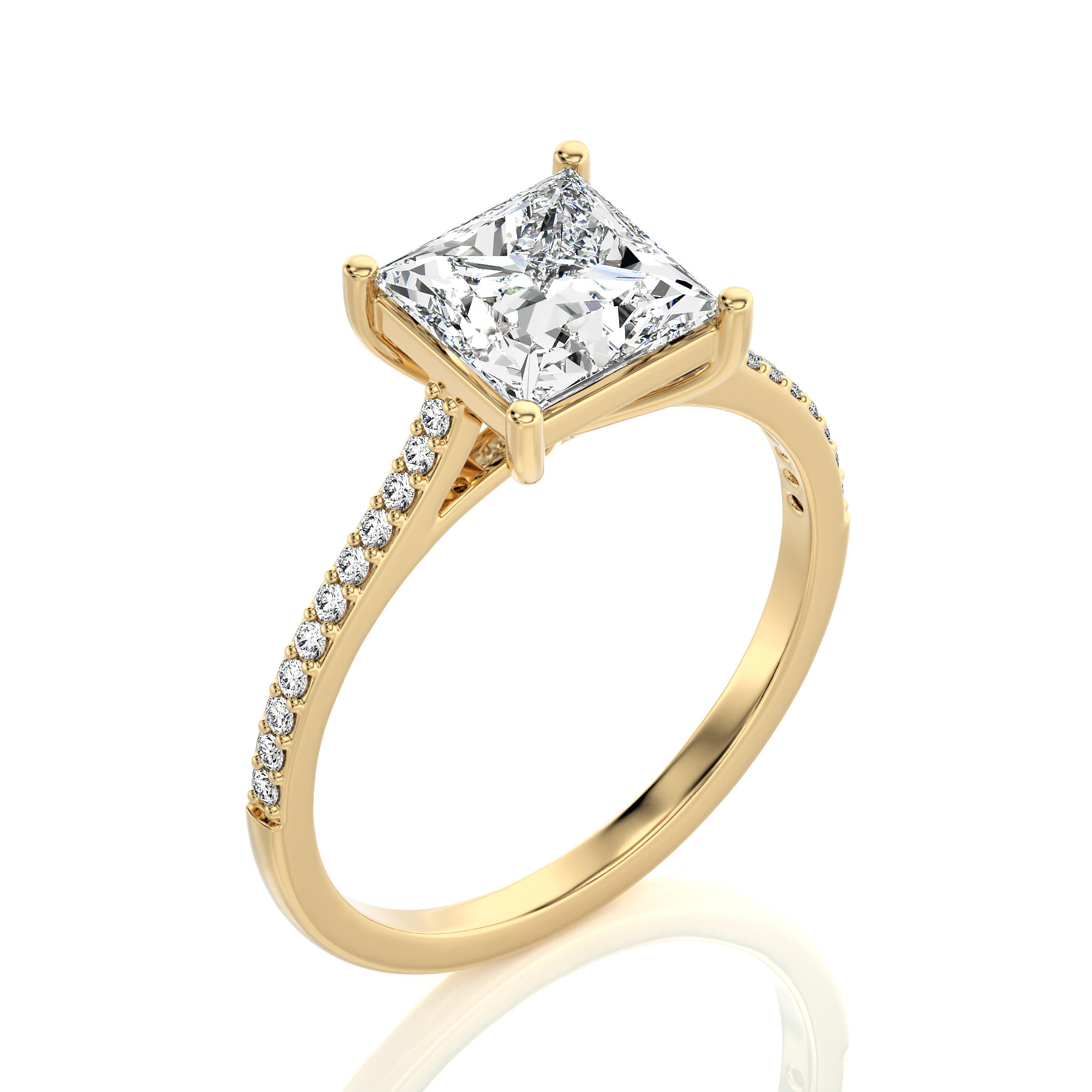 Sunset Sparkler Pave Diamond Engagement Ring
