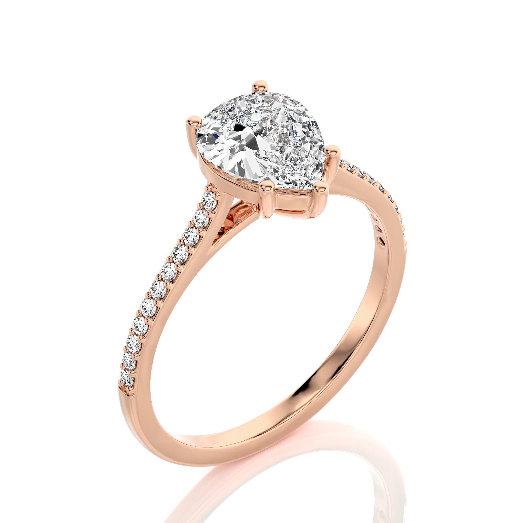 Sunset Sparkler Pave Diamond Engagement Ring