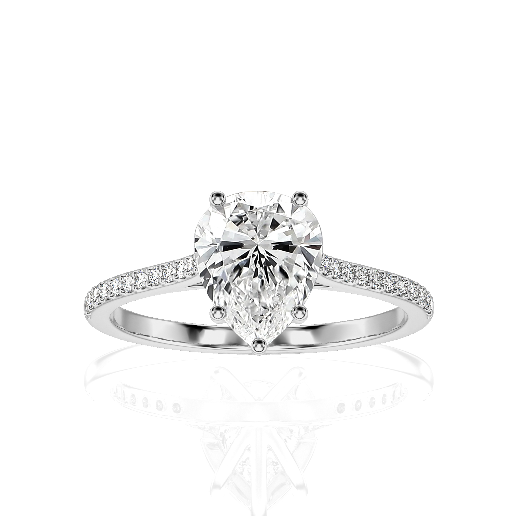 Sunset Sparkler Pave Diamond Engagement Ring