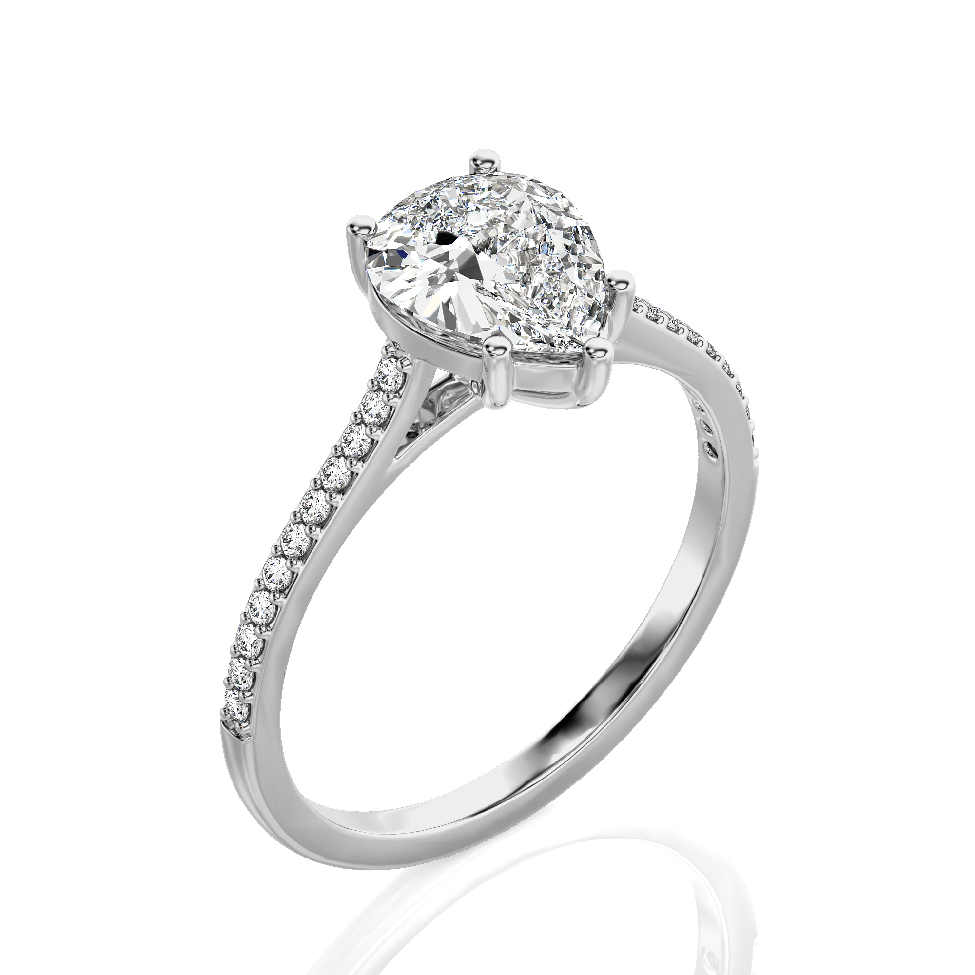 Sunset Sparkler Pave Diamond Engagement Ring