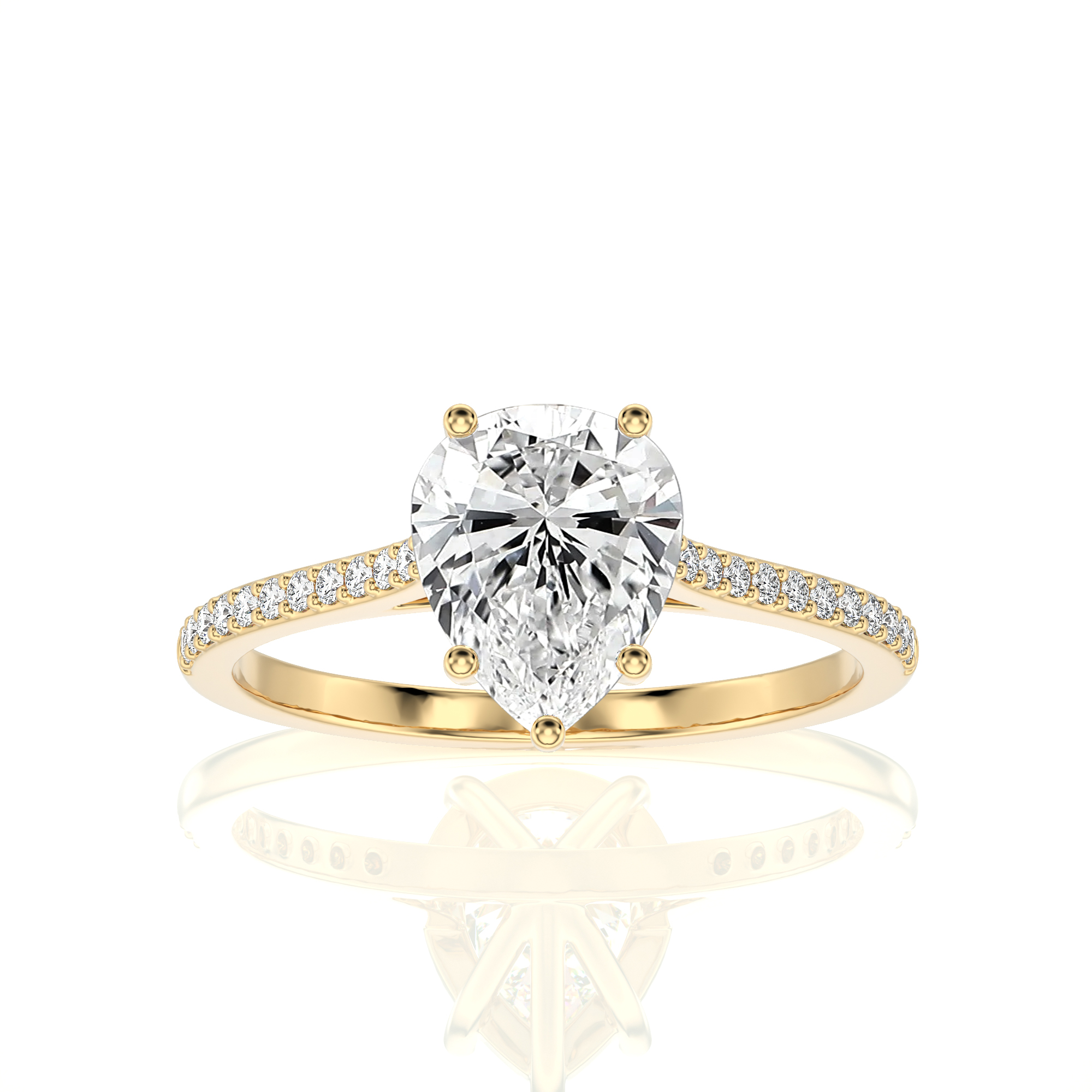 Sunset Sparkler Pave Diamond Engagement Ring