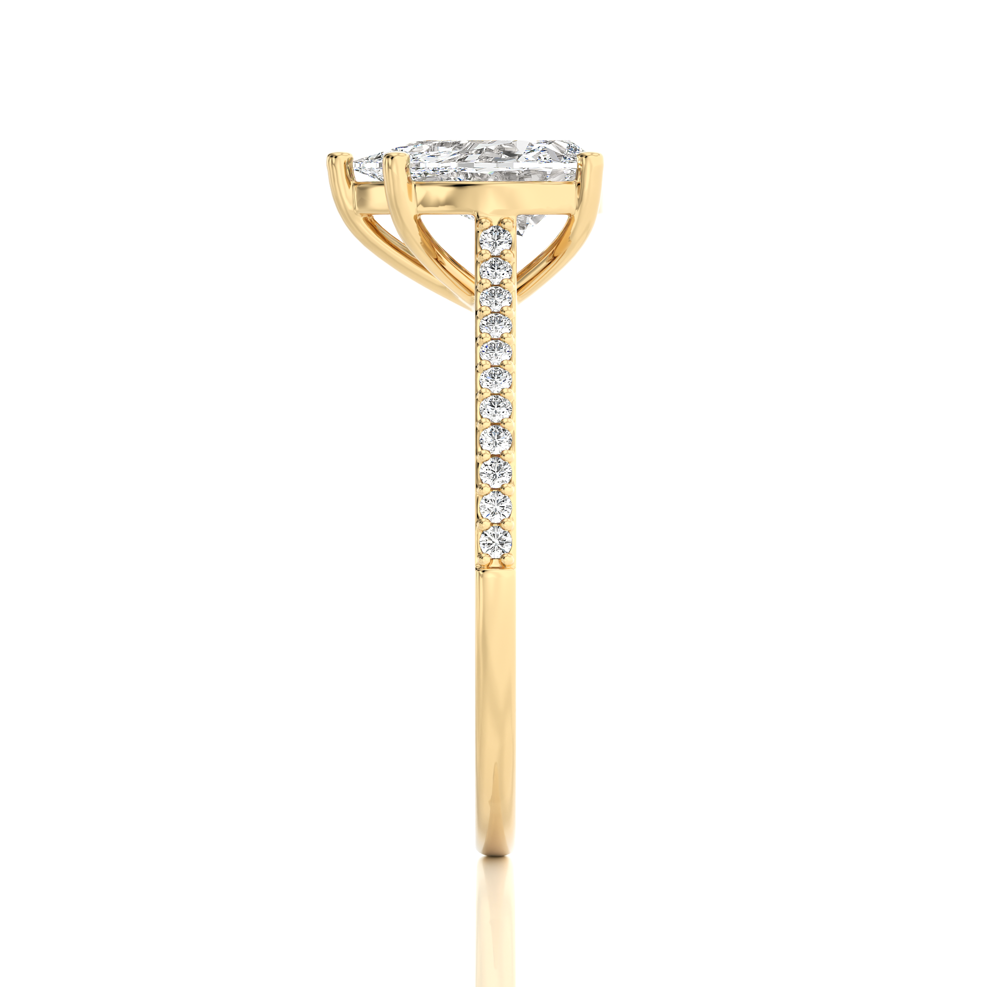 Sunset Sparkler Pave Diamond Engagement Ring