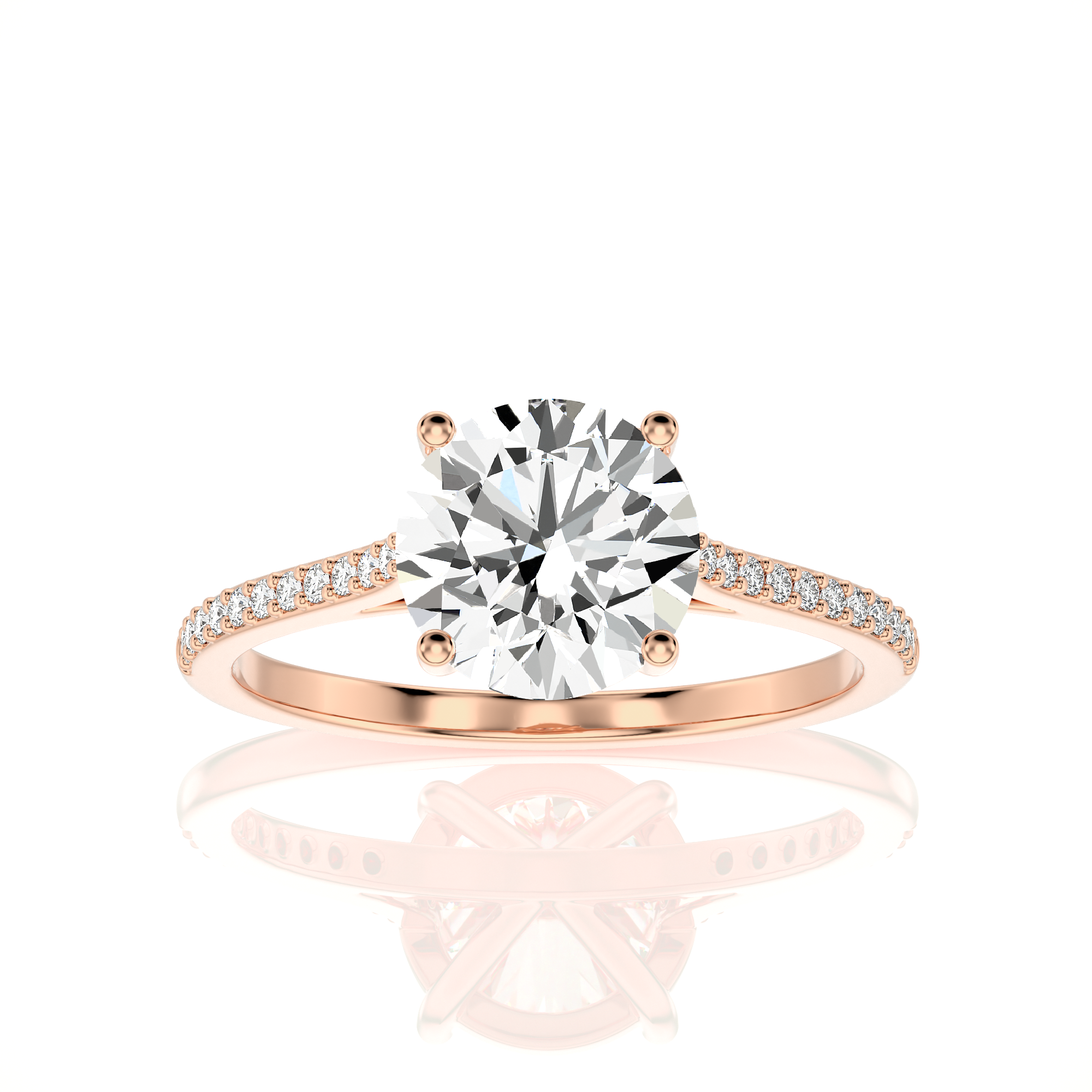Sunset Sparkler Pave Diamond Engagement Ring
