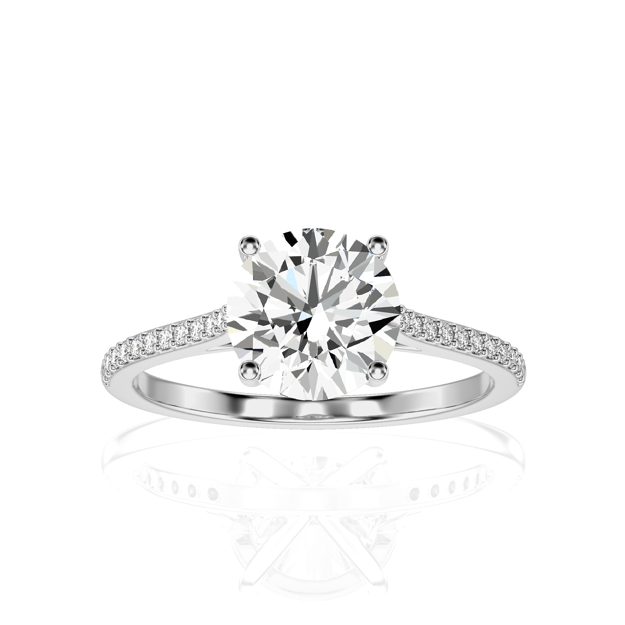Sunset Sparkler Pave Diamond Engagement Ring