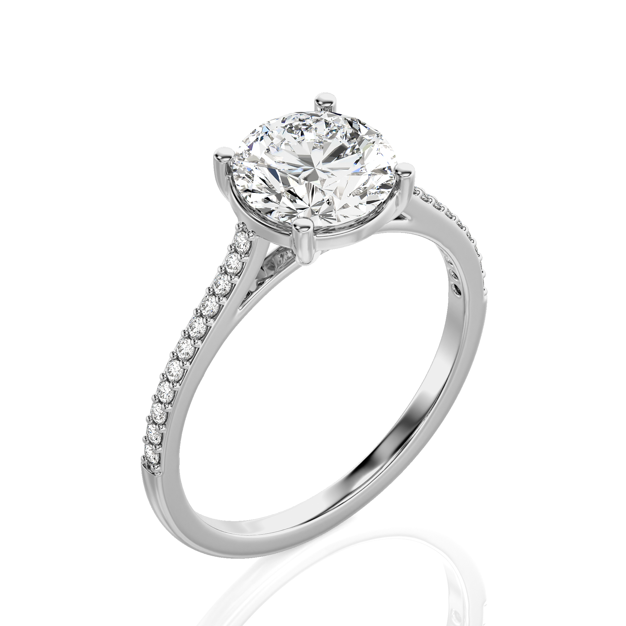 Sunset Sparkler Pave Diamond Engagement Ring