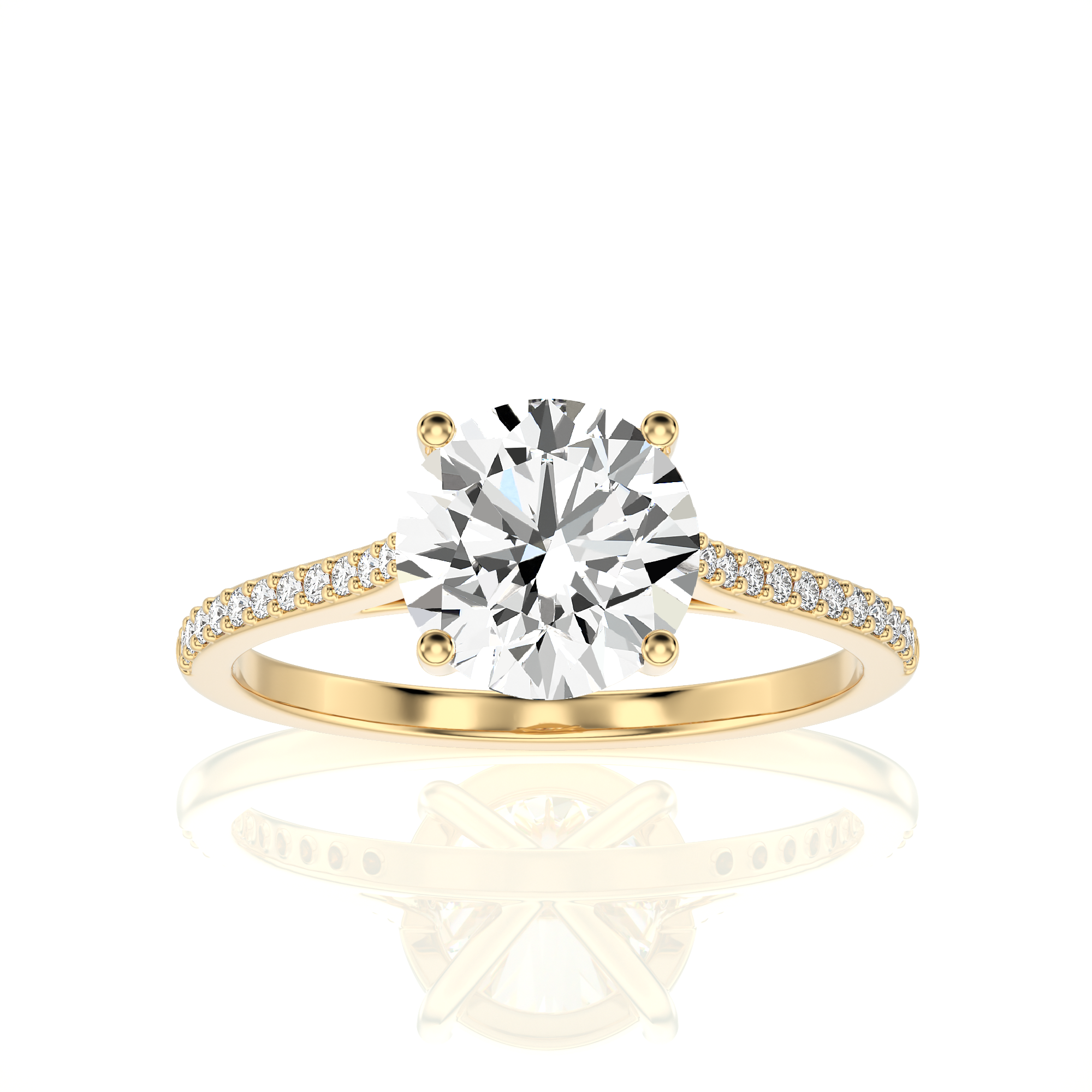 Sunset Sparkler Pave Diamond Engagement Ring