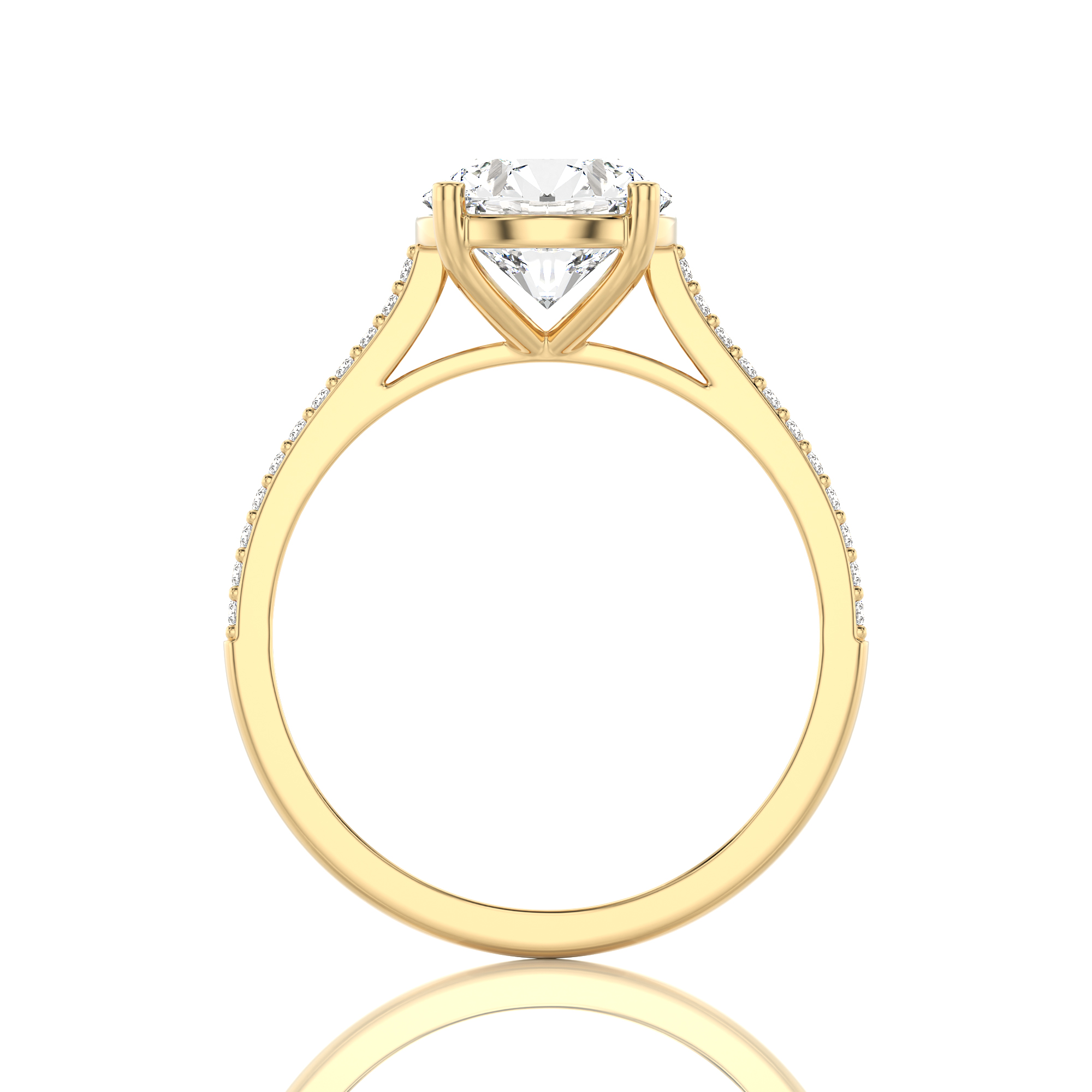 Sunset Sparkler Pave Diamond Engagement Ring