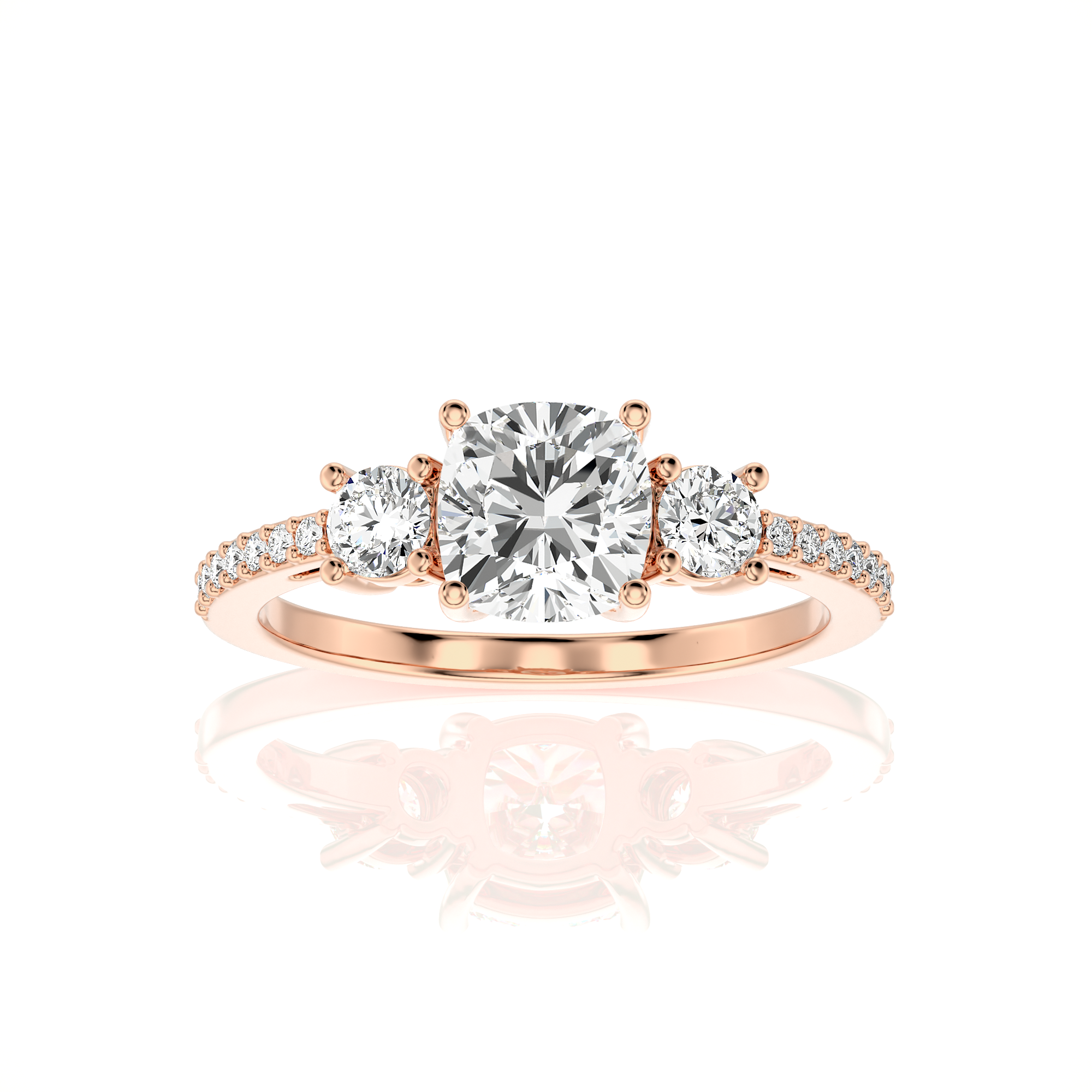 Marvelous Melody Three-Stone Diamond Engagement Ring