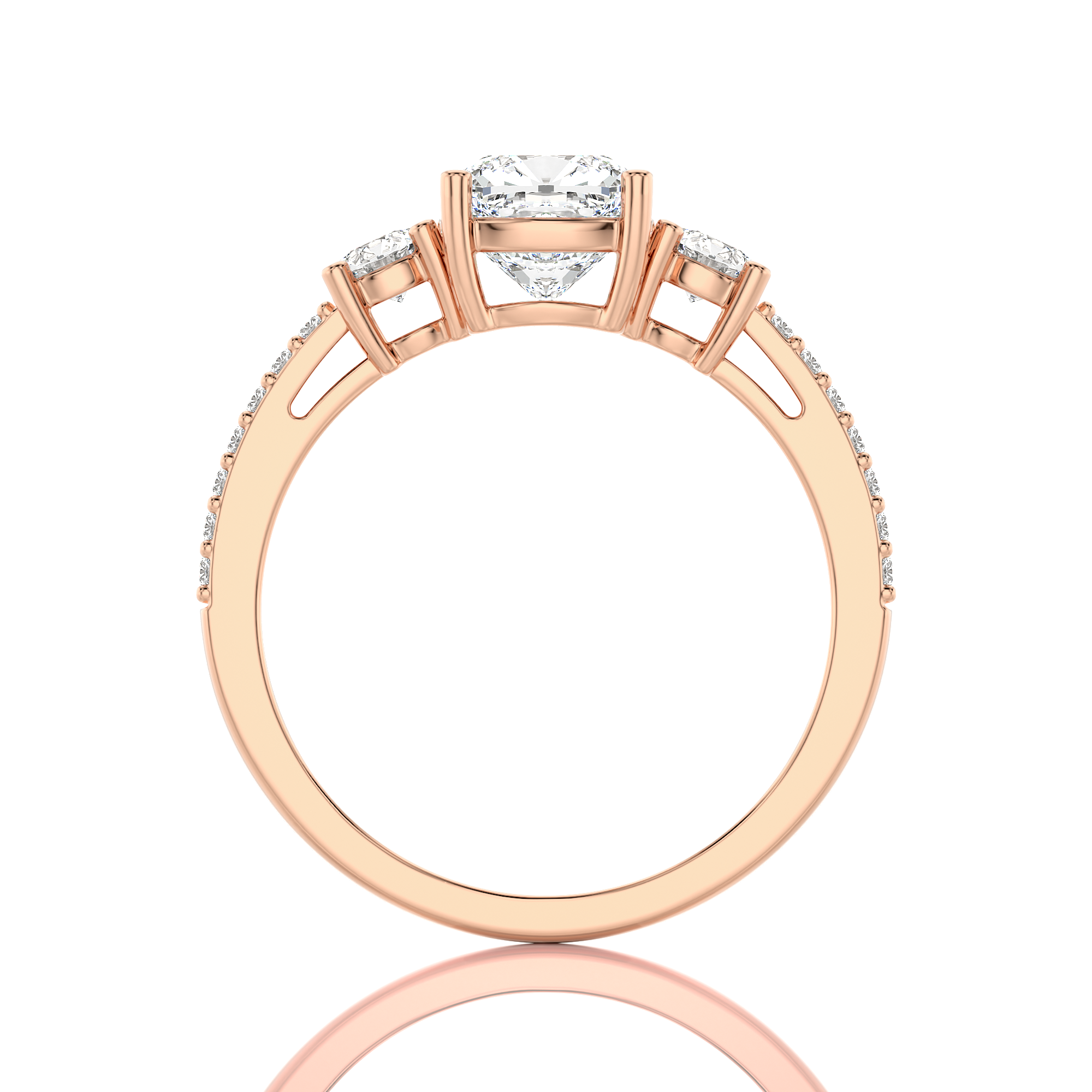 Marvelous Melody Three-Stone Diamond Engagement Ring