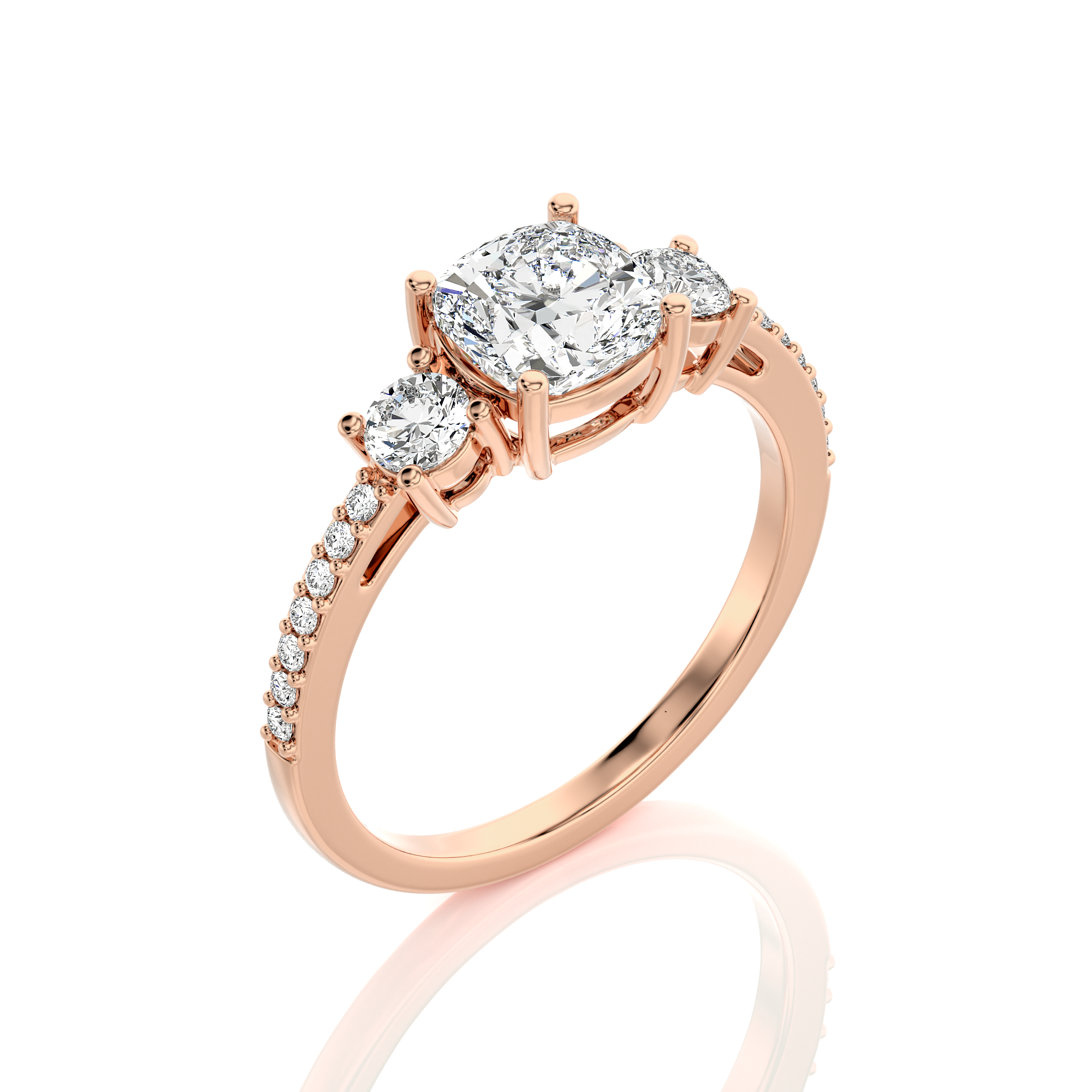 Marvelous Melody Three-Stone Diamond Engagement Ring