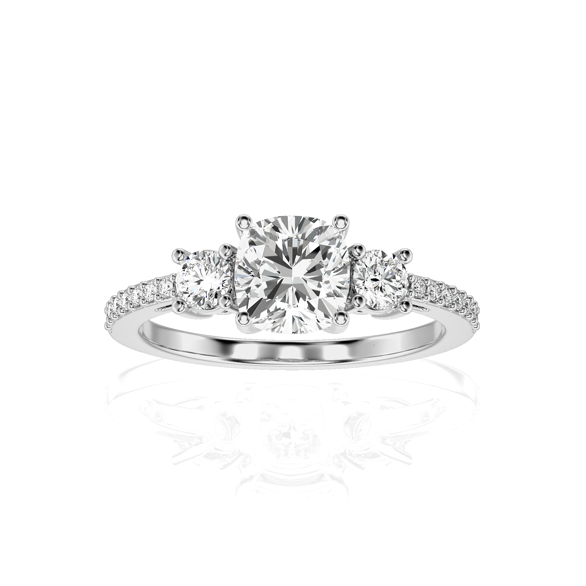 Marvelous Melody Three-Stone Diamond Engagement Ring