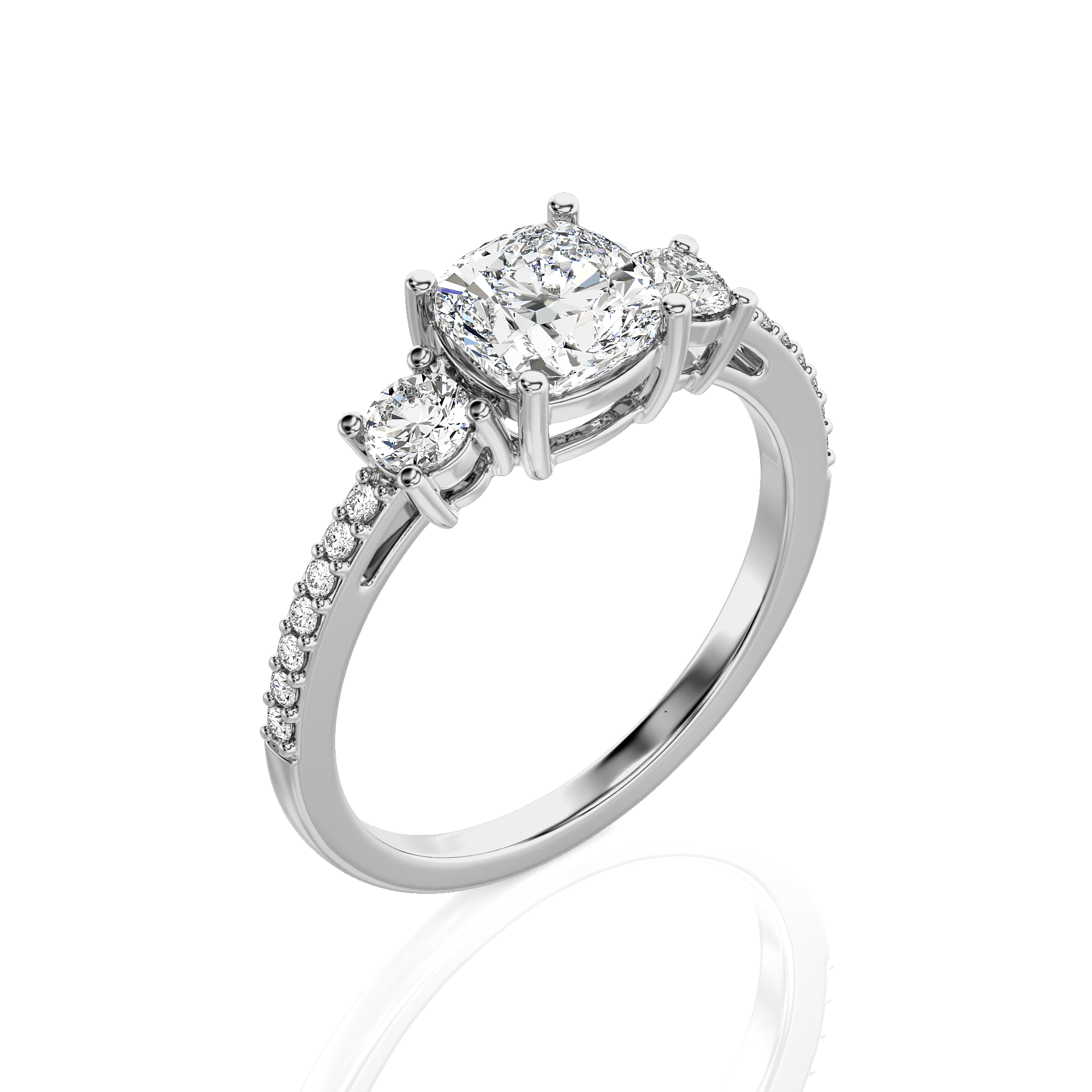 Marvelous Melody Three-Stone Diamond Engagement Ring