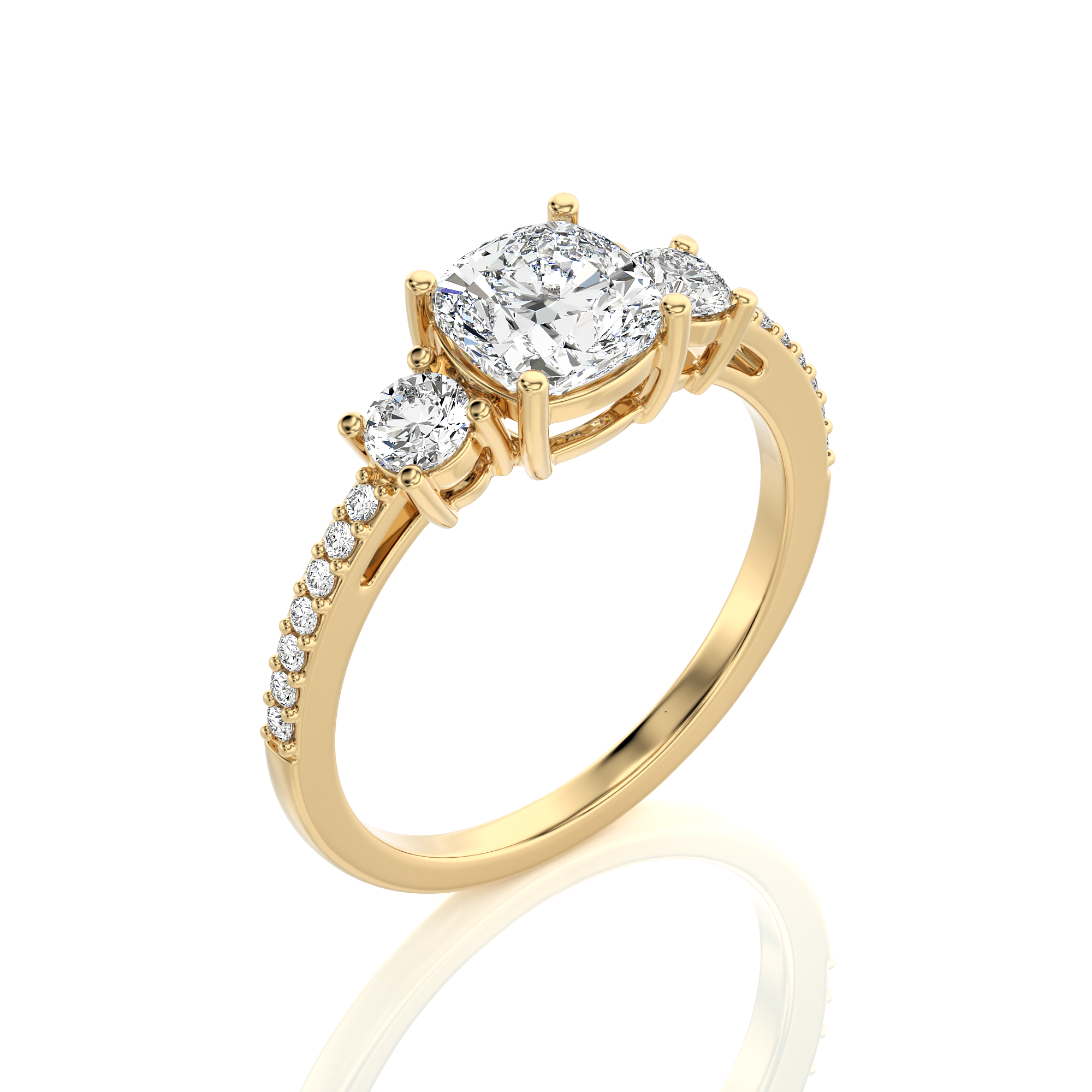 Marvelous Melody Three-Stone Diamond Engagement Ring
