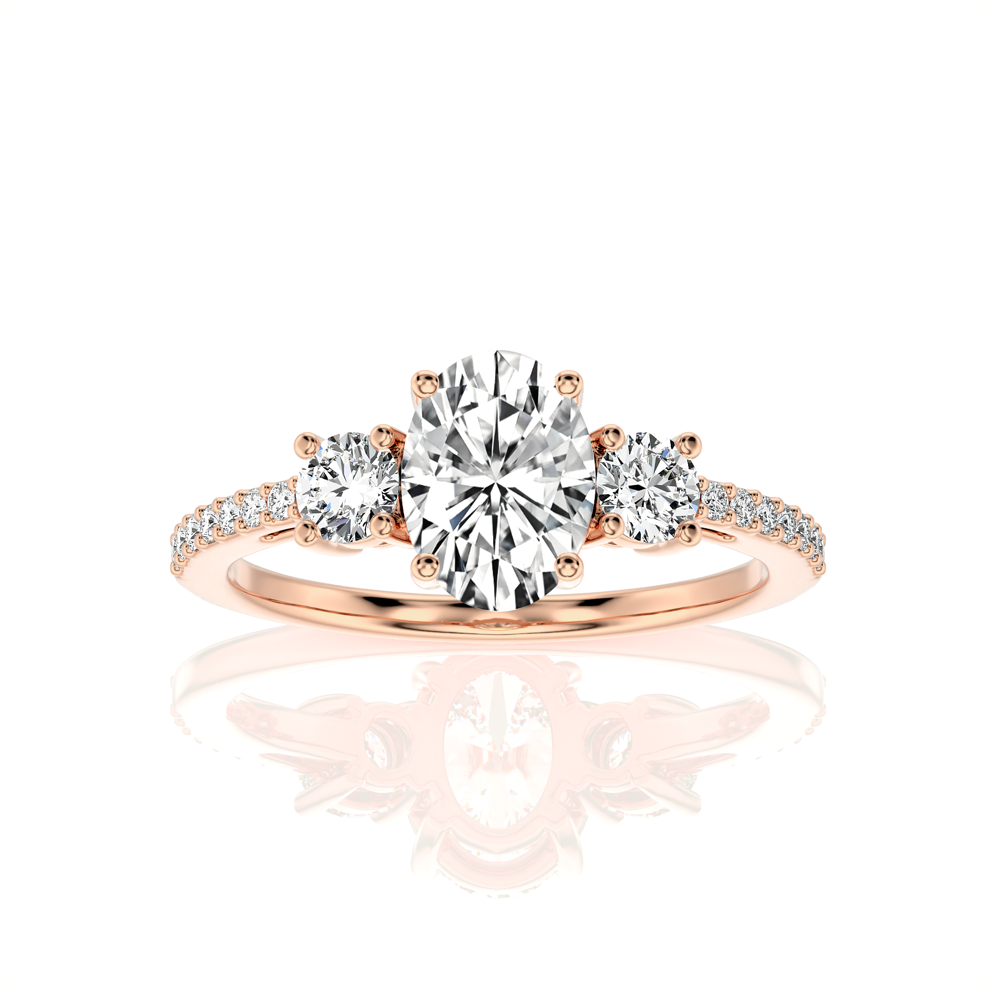 Marvelous Melody Three-Stone Diamond Engagement Ring