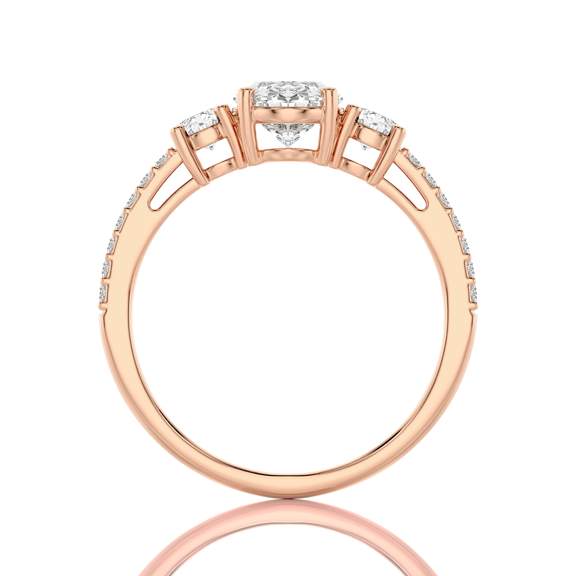 Marvelous Melody Three-Stone Diamond Engagement Ring