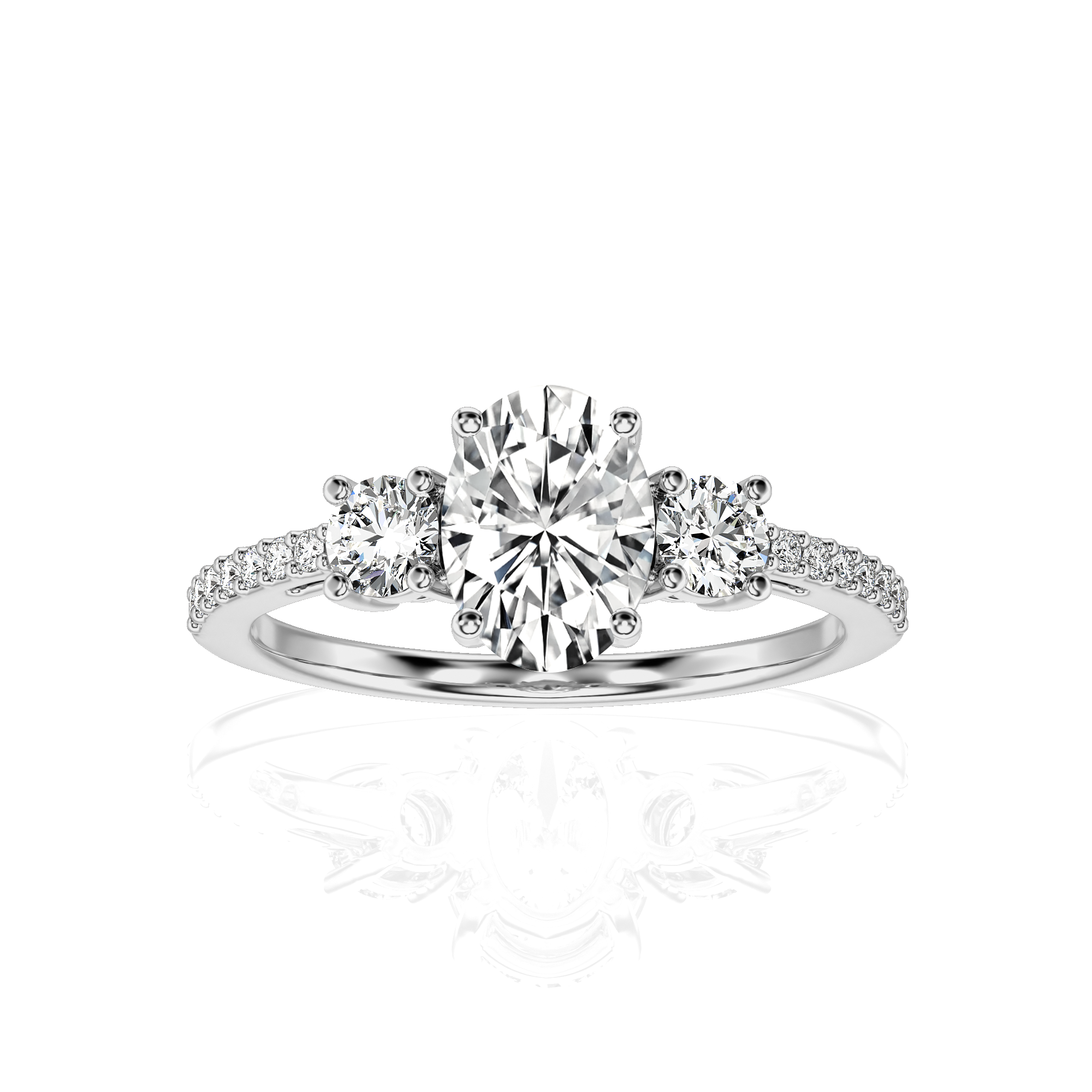 Marvelous Melody Three-Stone Diamond Engagement Ring