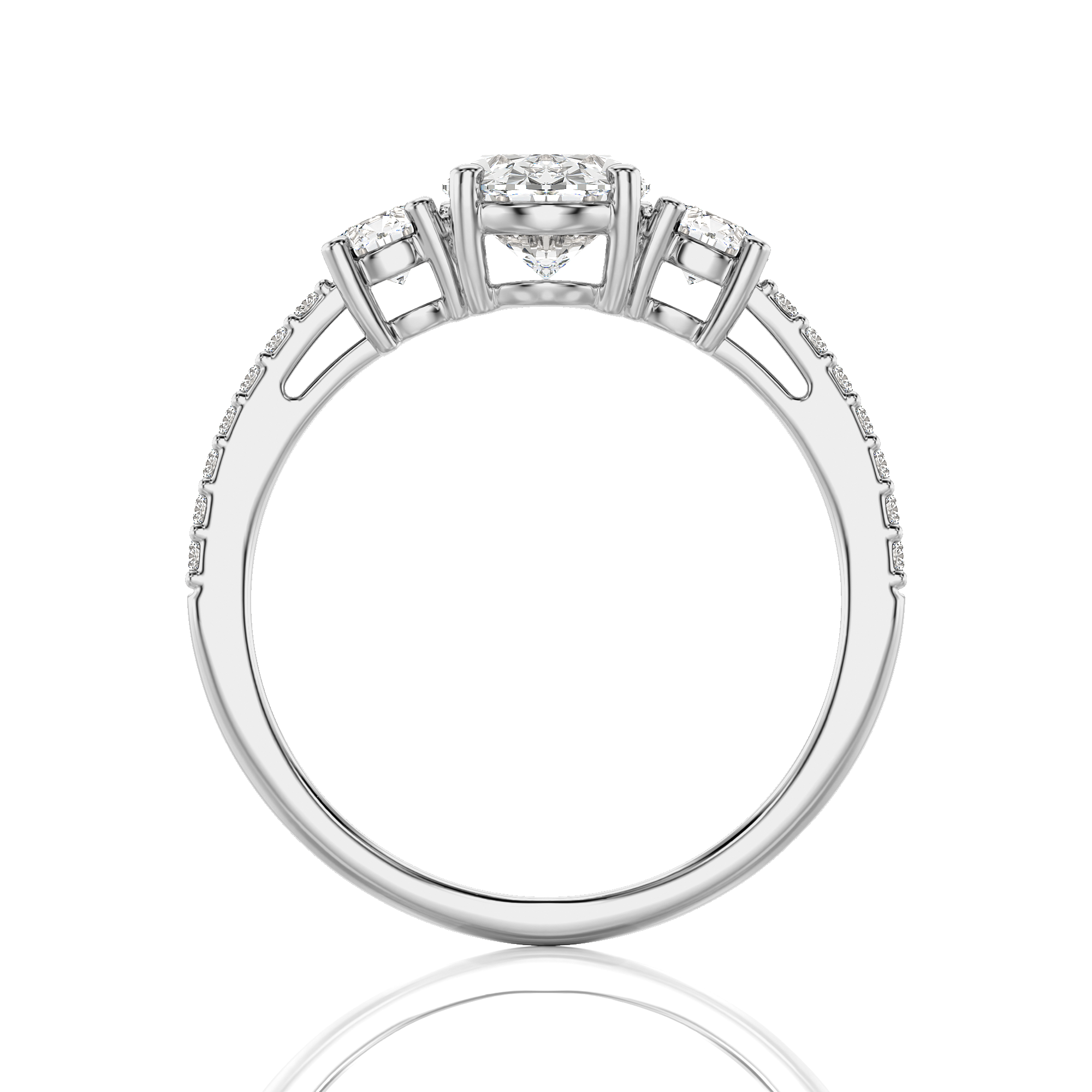 Marvelous Melody Three-Stone Diamond Engagement Ring