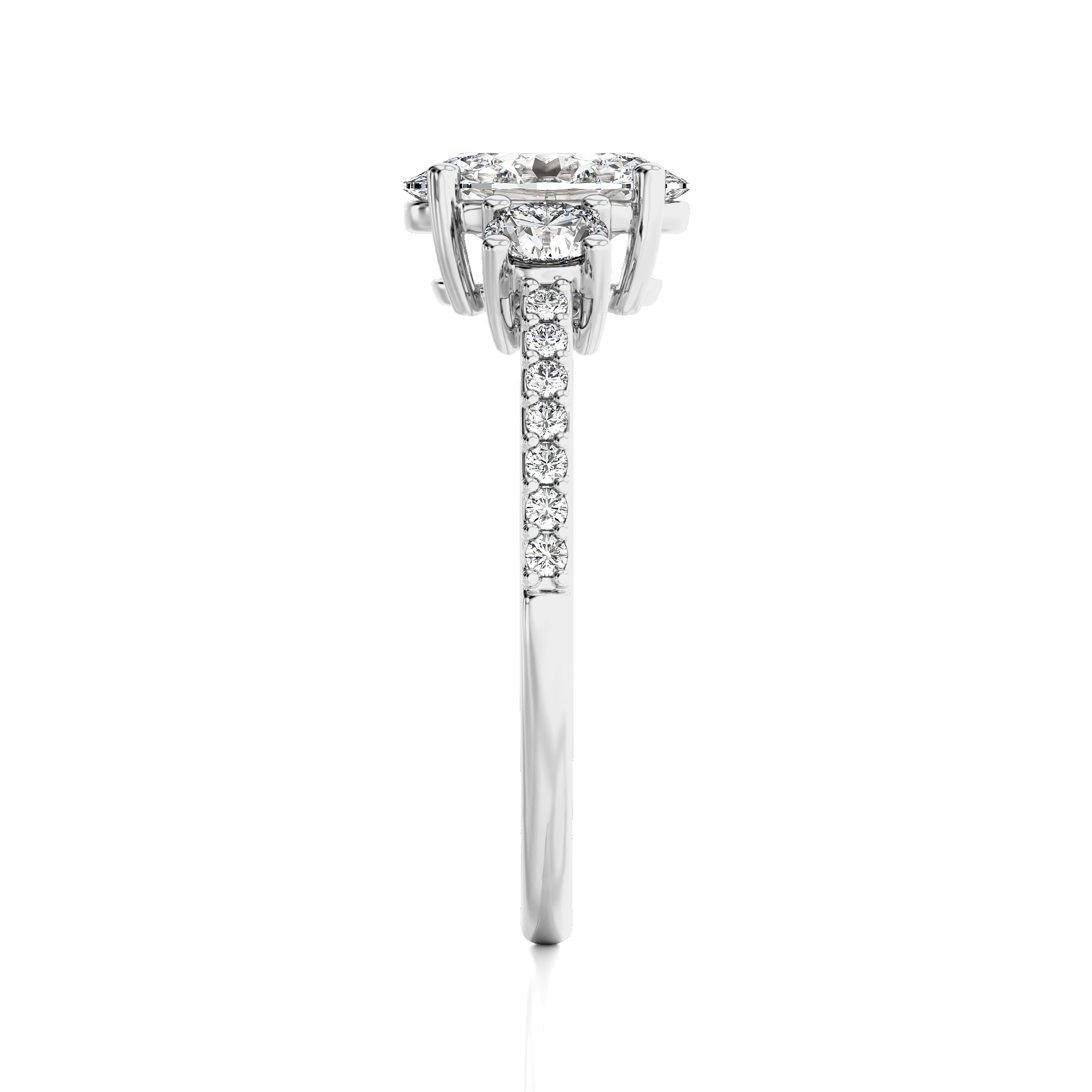 Marvelous Melody Three-Stone Diamond Engagement Ring