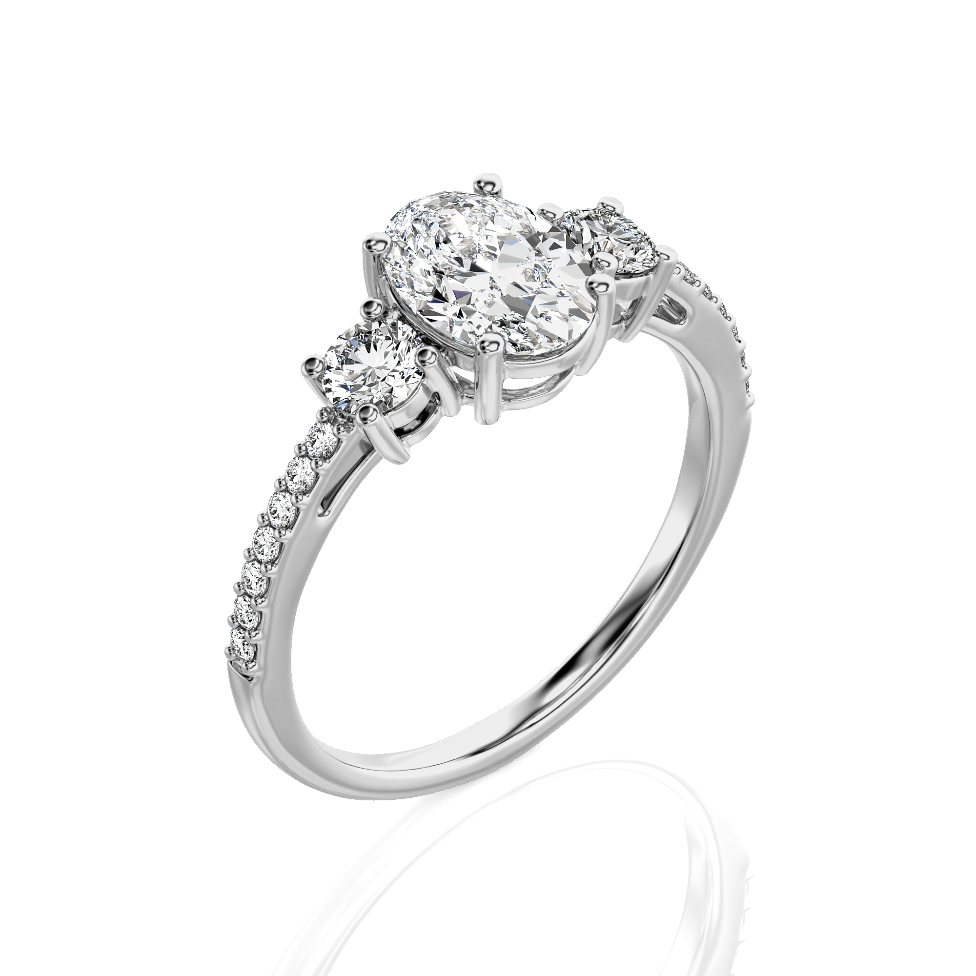 Marvelous Melody Three-Stone Diamond Engagement Ring
