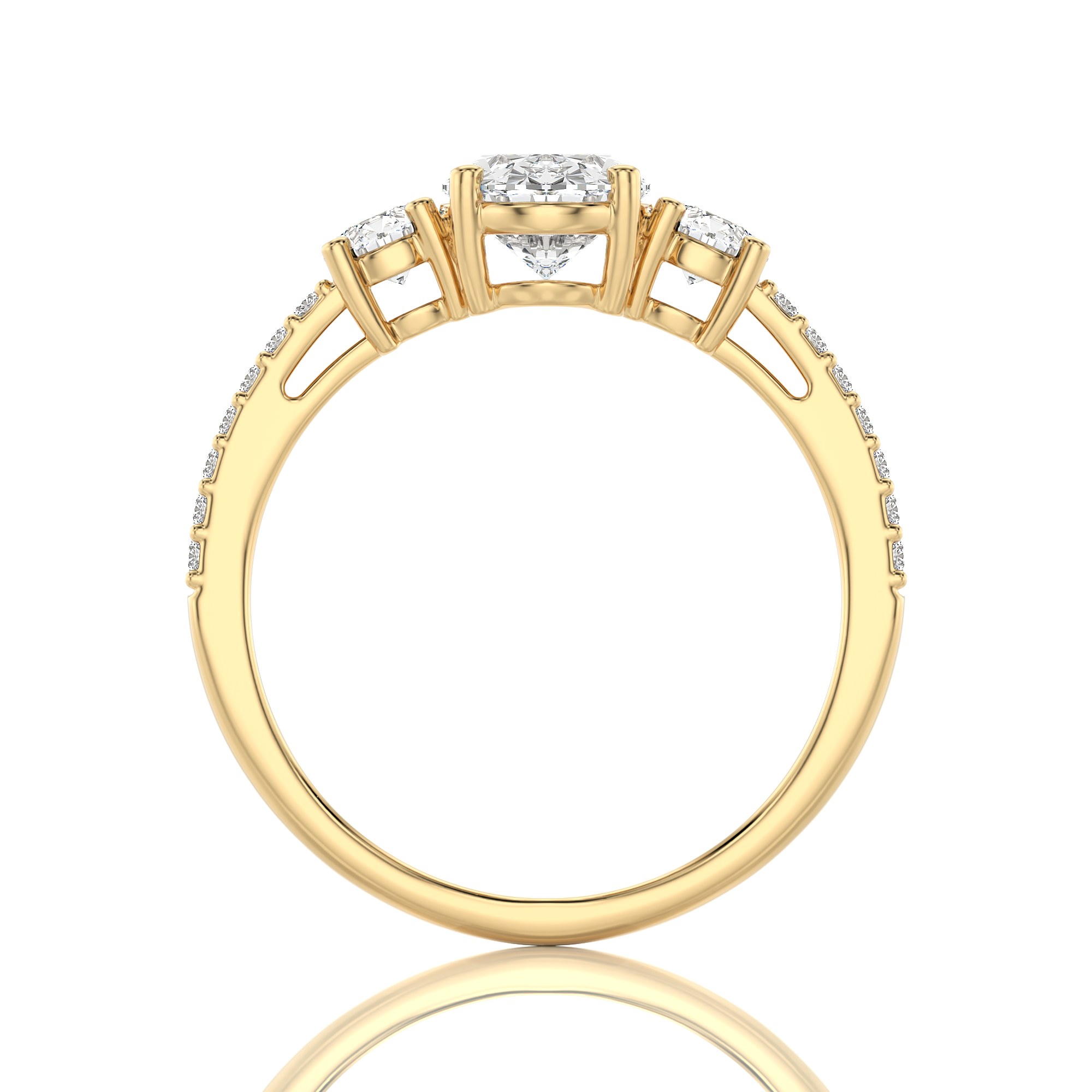 Marvelous Melody Three-Stone Diamond Engagement Ring