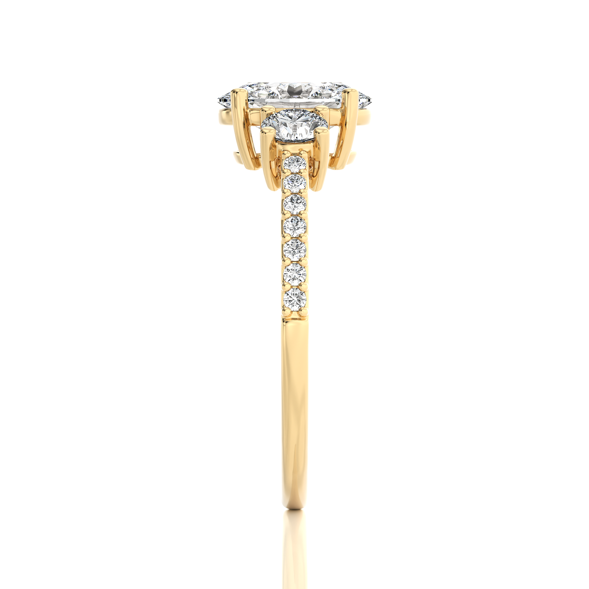 Marvelous Melody Three-Stone Diamond Engagement Ring