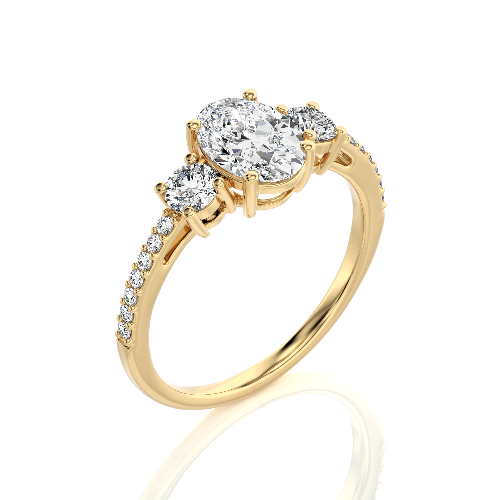 Marvelous Melody Three-Stone Diamond Engagement Ring