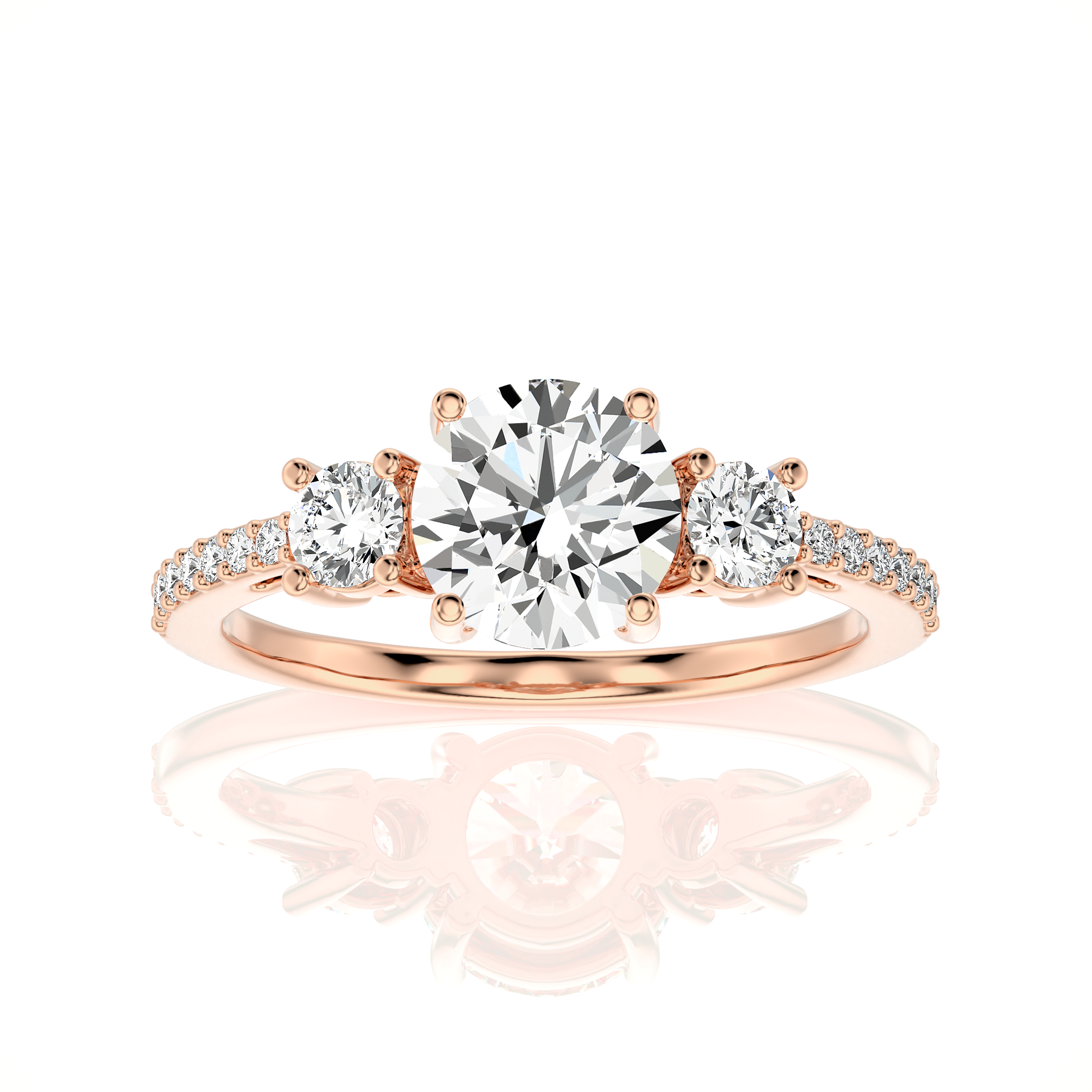 Marvelous Melody Three-Stone Diamond Engagement Ring